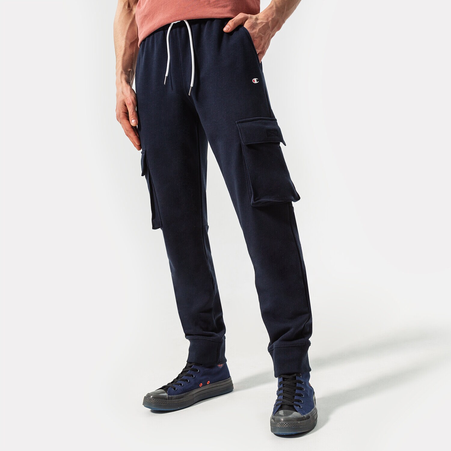 pánské kalhoty CHAMPION KALHOTY  RIB CUFF CARGO PANT 217421BS501 TMAVOMODRÁ