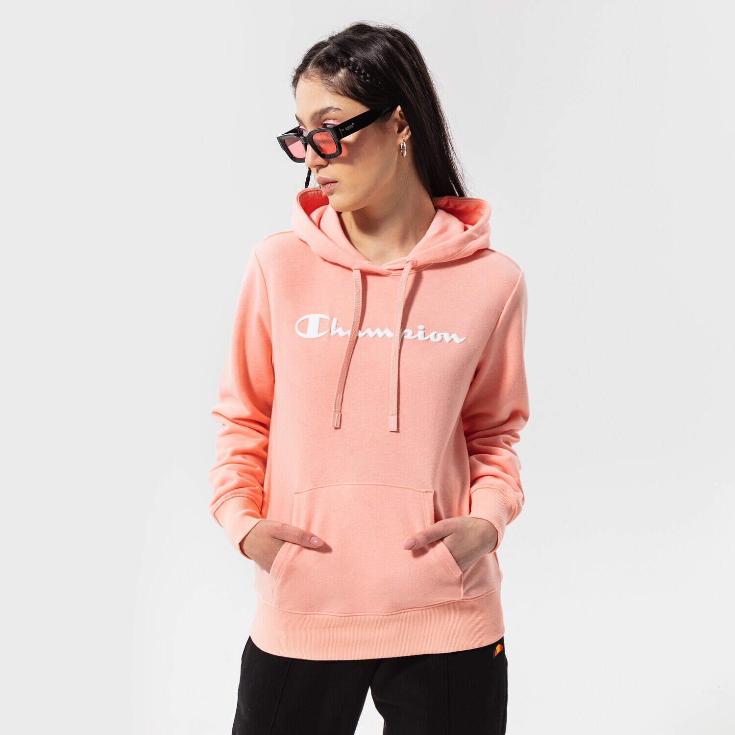 dámská mikina CHAMPION MIKINA S KAPUCÍ HOODED SWEATSHIRT 114858PS012 RŮŽOVÁ