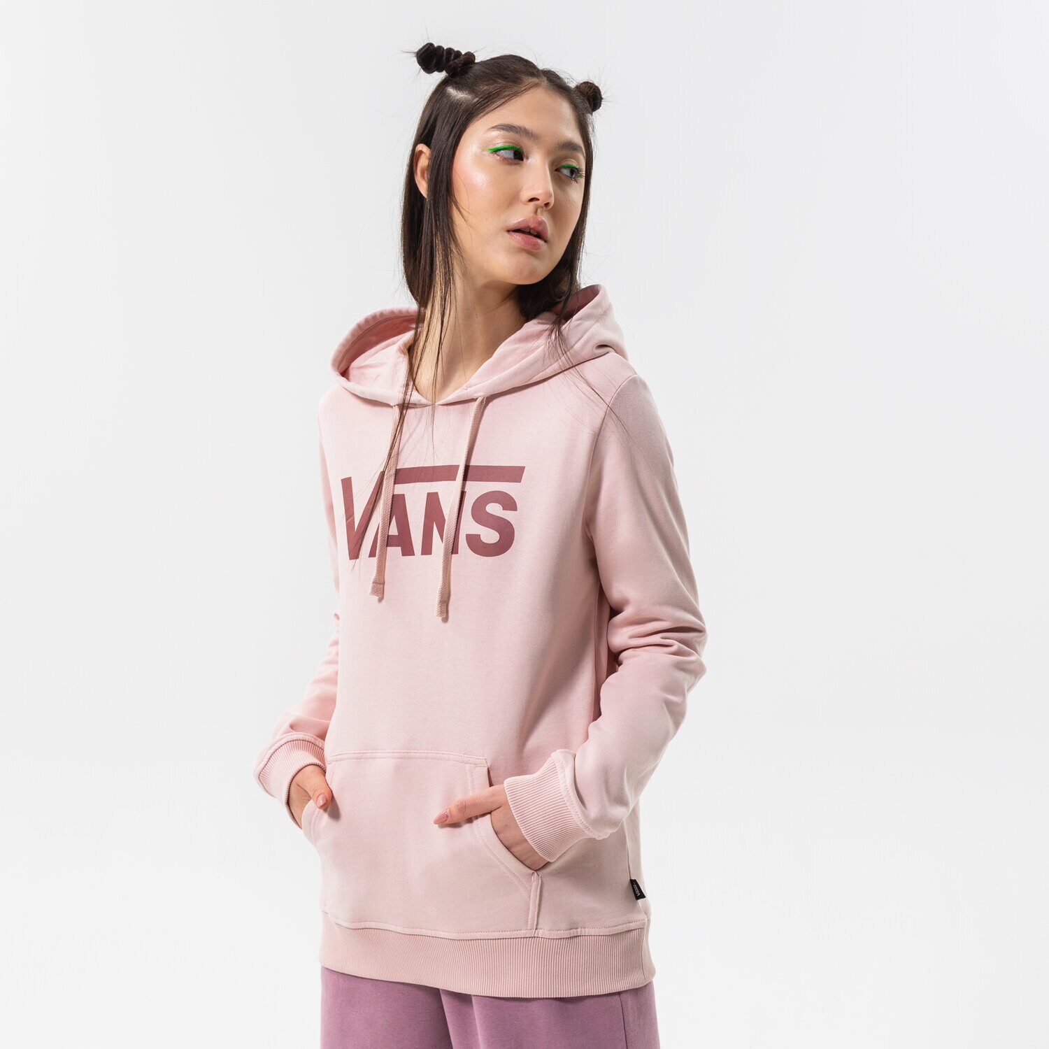 dámská mikina VANS MIKINA S KAPUCÍ WM CLASSIC V II HOODIE VN0A53OVYRR1 RŮŽOVÁ