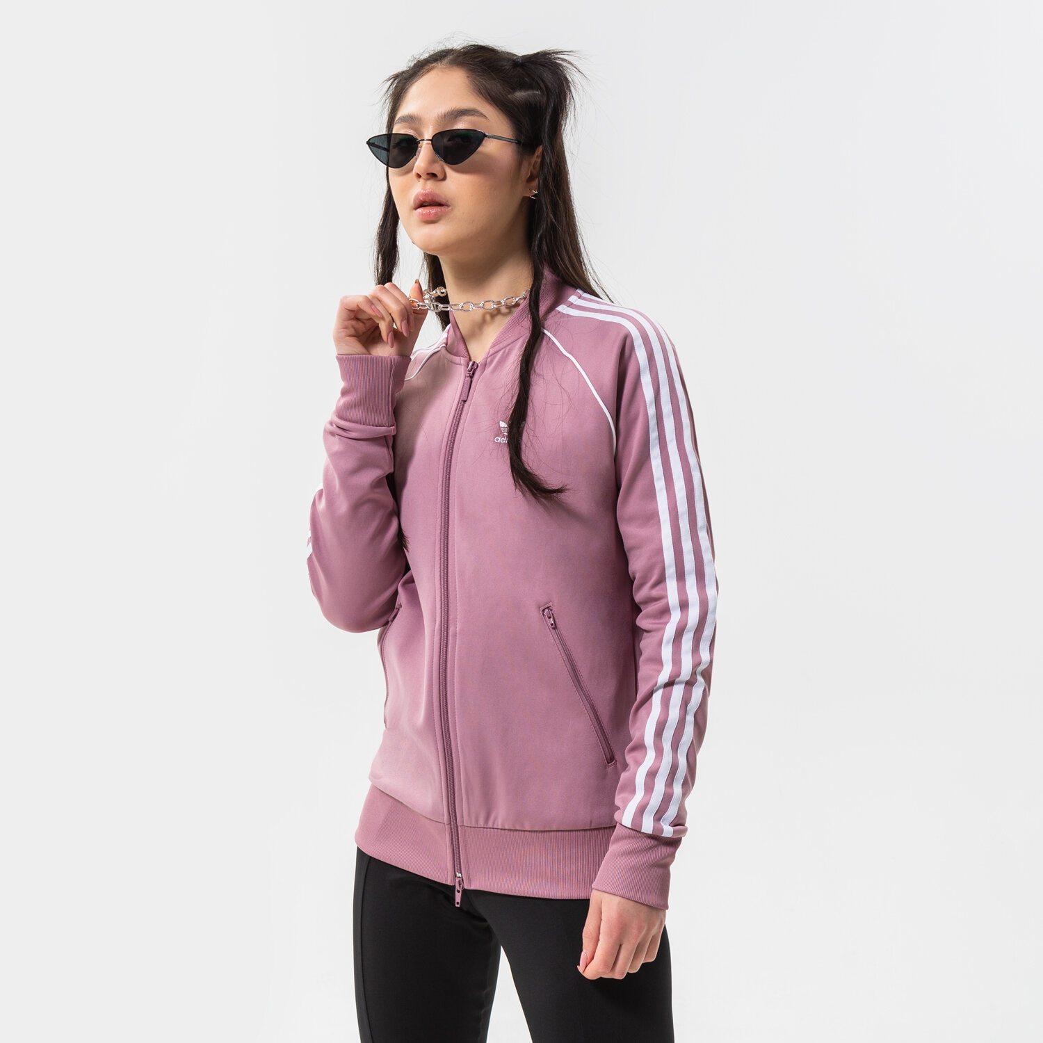 dámská mikina ADIDAS MIKINA ROZEPÍNACÍ SST TRACKTOP PB HE9563 RŮŽOVÁ