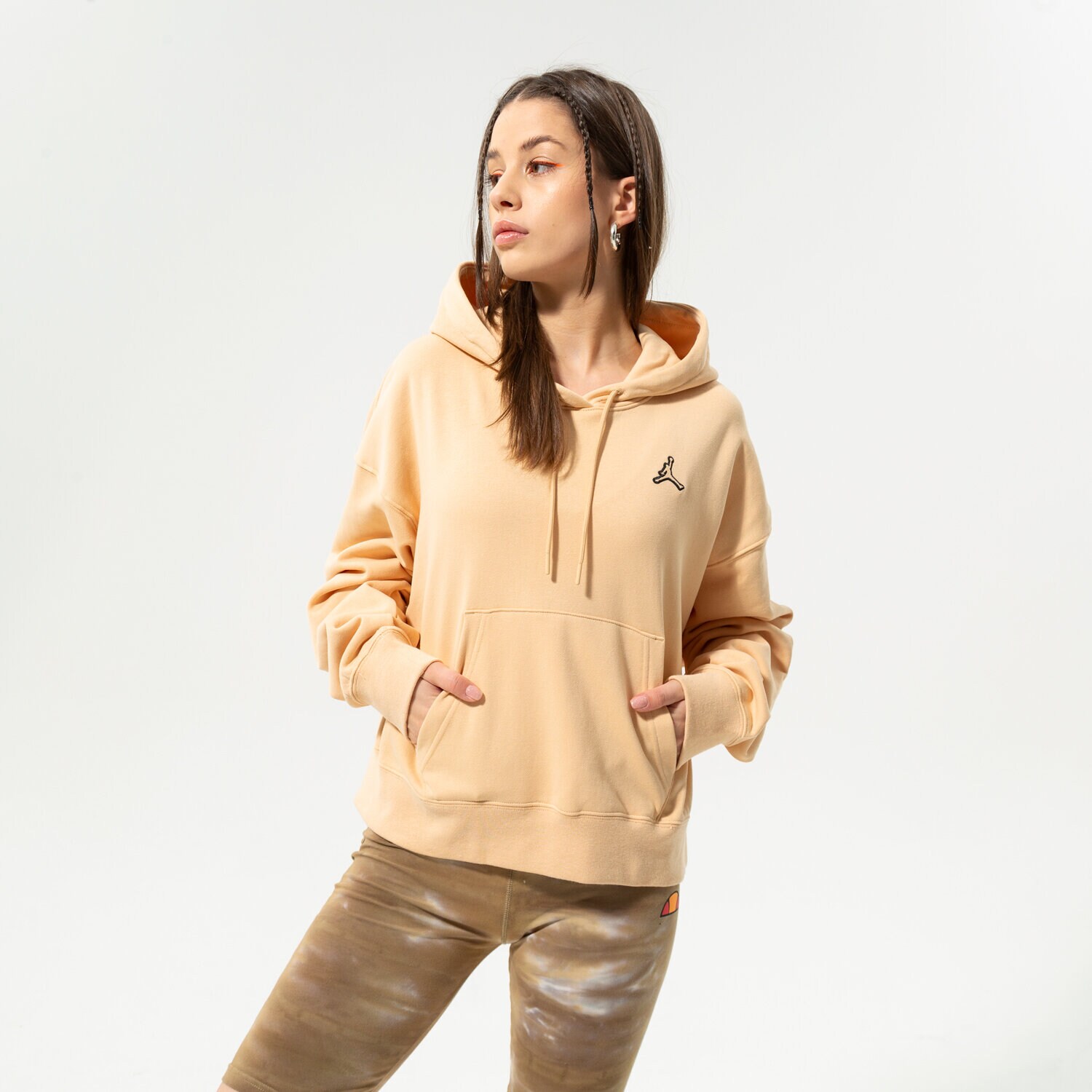 dámská mikina JORDAN MIKINA S KAPUCÍ W J ESSEN FLC HOODIE CORE DN4570-268 BÉŽOVÁ