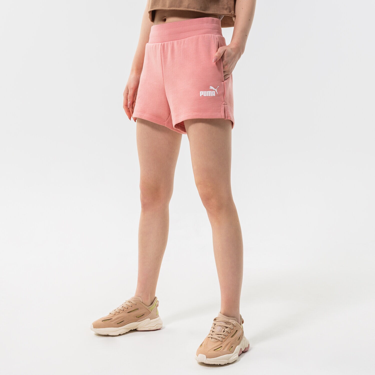 dámské kraťasy PUMA ŠORTKY  ESS 4" SWEAT TR (S) 586825 63 RŮŽOVÁ