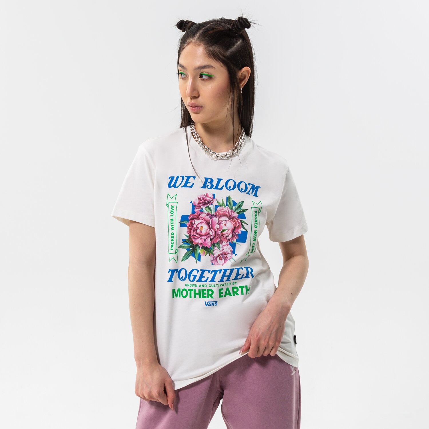 dámské tričko VANS TRIČKO ECO POSITIVITY SS BFF TEE VN0A5LI2FS81 BÉŽOVÁ