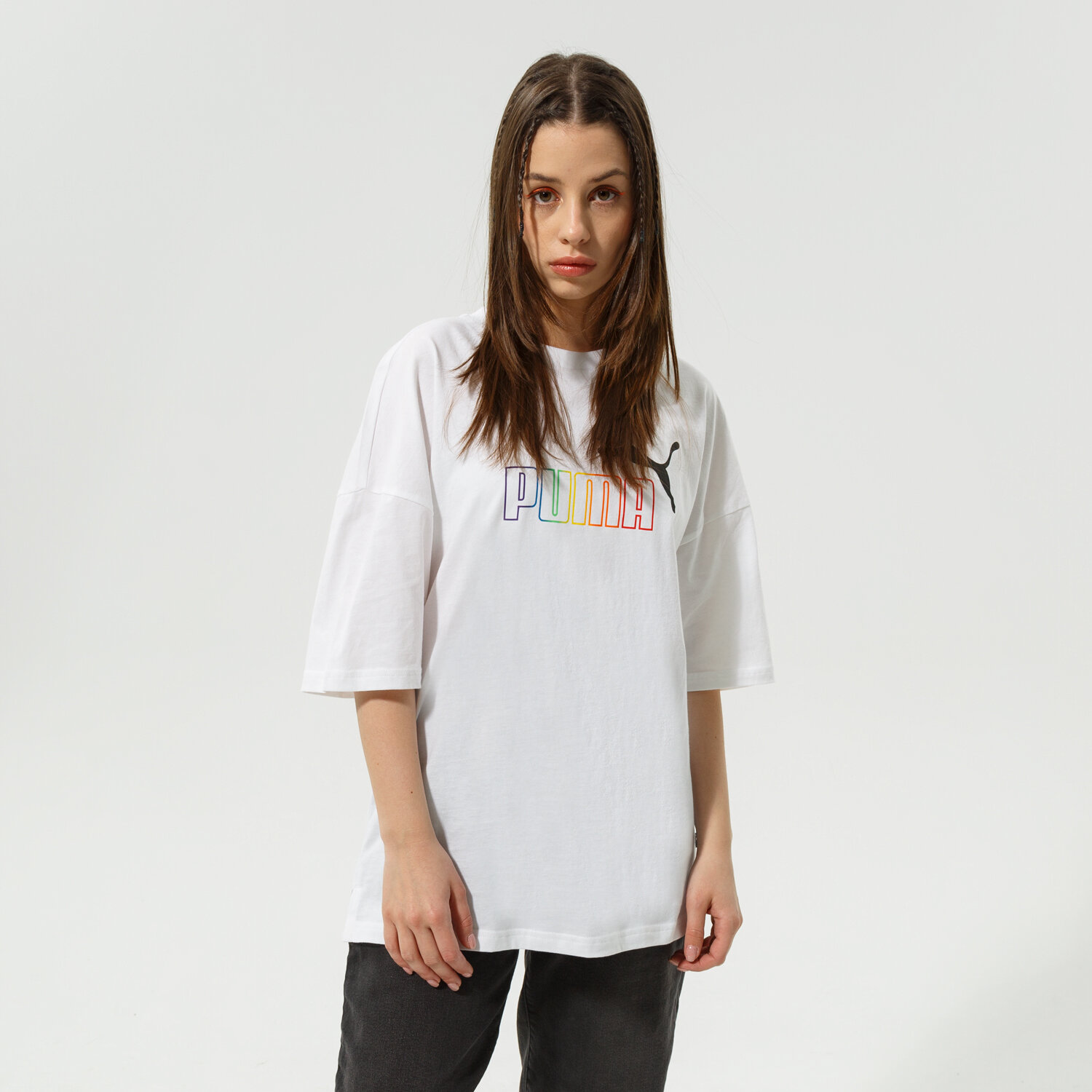 dámské tričko PUMA TRIČKO ESS+ RAINBOW TEE 848428 02 BÍLÁ