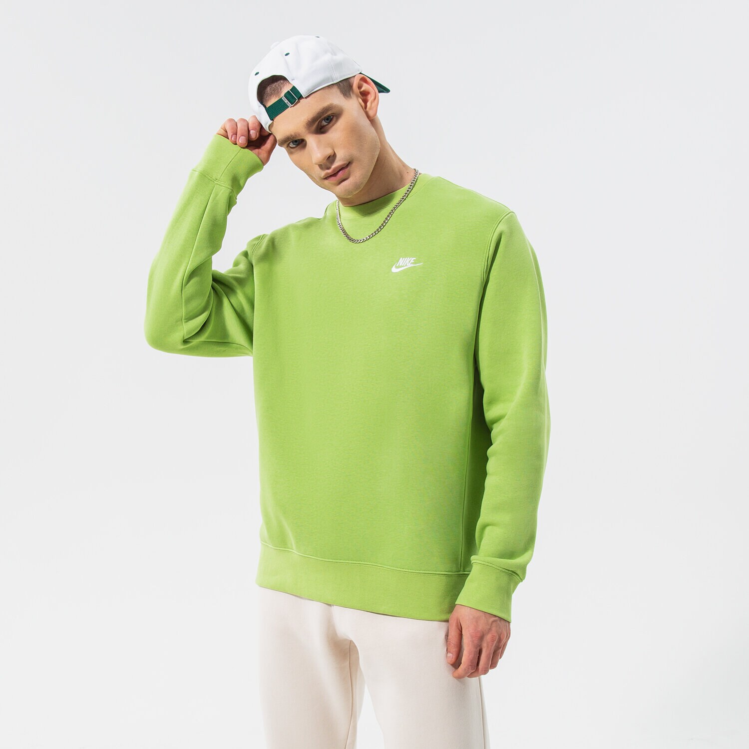 pánská mikina NIKE MIKINA NIKE SPORTSWEAR CLUB FLEECE BV2662-332 ZELENÁ