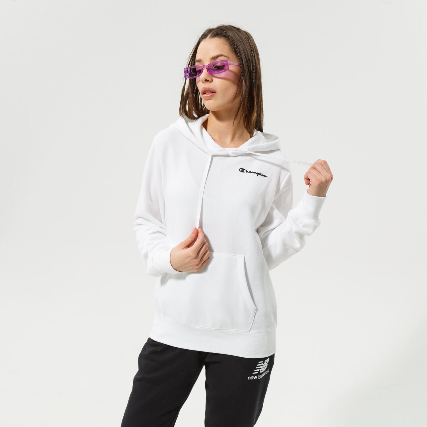 dámská mikina CHAMPION MIKINA S KAPUCÍ HOODED SWEATSHIRT 114859WW001 BÍLÁ