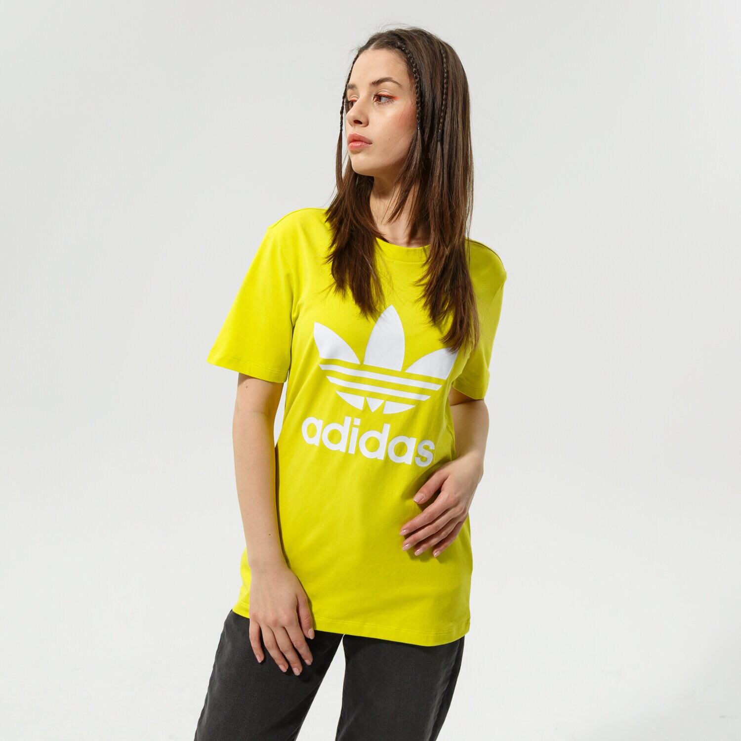 dámské tričko ADIDAS TRIČKO TREFOIL TEE HE6872 ŽLUTÁ