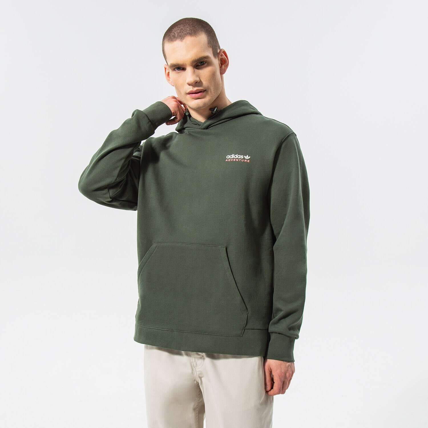 pánská mikina ADIDAS MIKINA S KAPUCÍ ADV ST HOODY HF4766 ZELENÁ