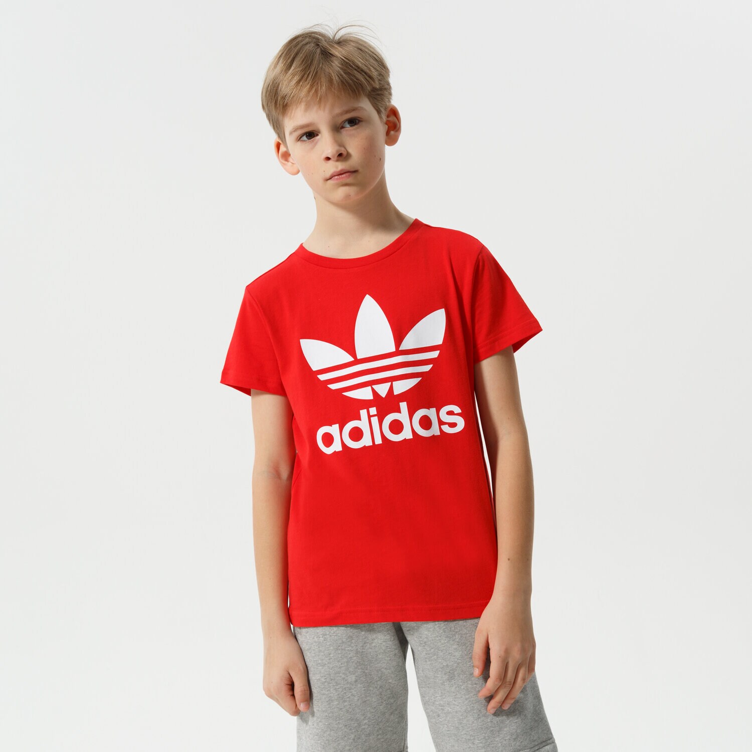 dětské tričko ADIDAS TRIČKO TREFOIL BOY HC9586 ČERVENÁ