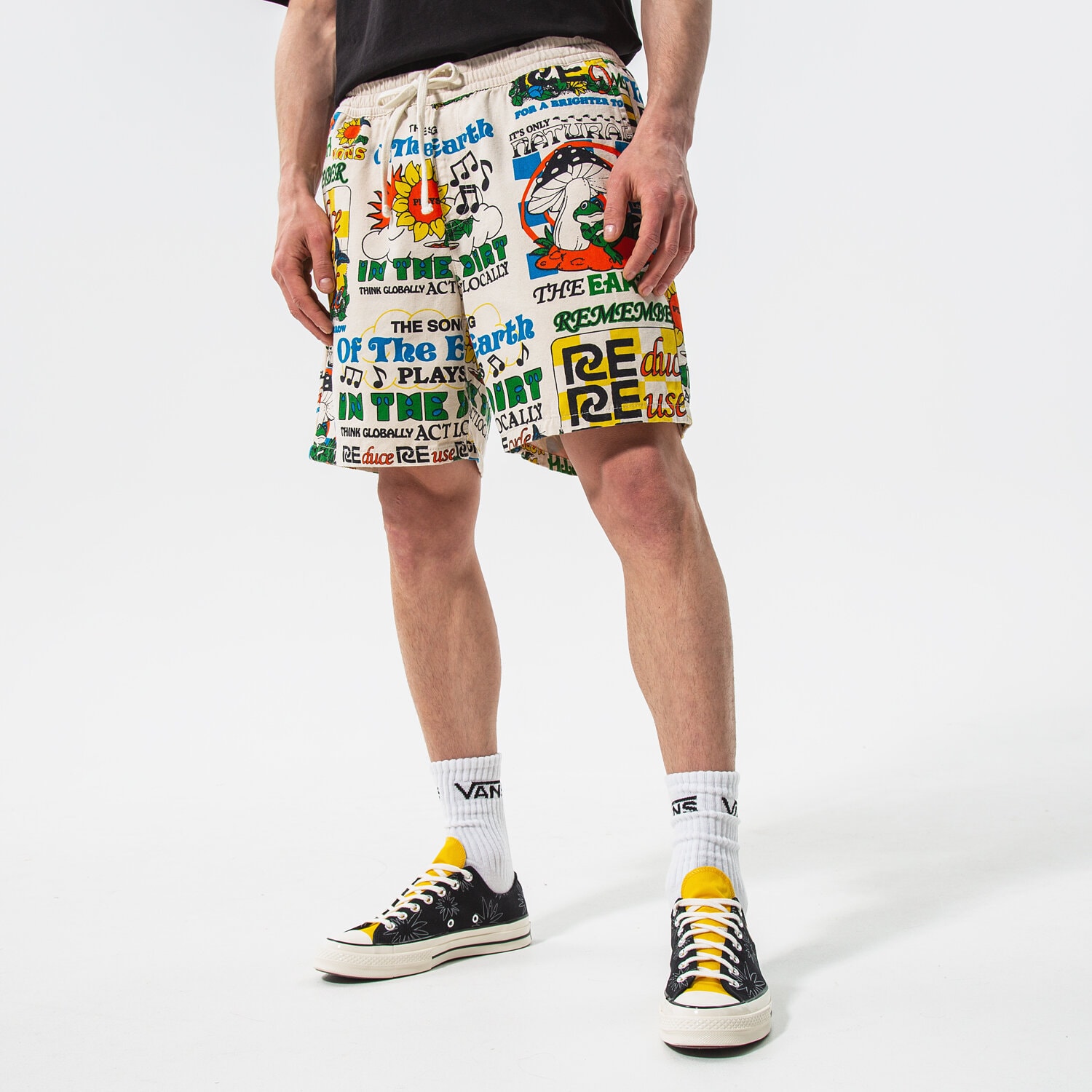 pánské kraťasy VANS ŠORTKY  ECO POSITIVITY ELASTIC SHORT VN0A7S4U7VJ1 BÉŽOVÁ
