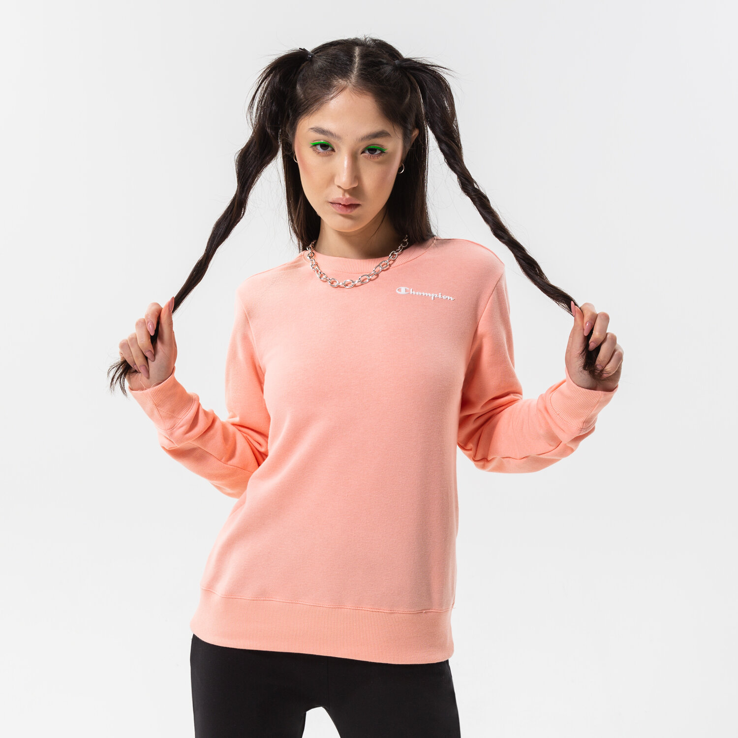 dámská mikina CHAMPION MIKINA CREWNECK SWEATSHIRT 114865PS012 RŮŽOVÁ