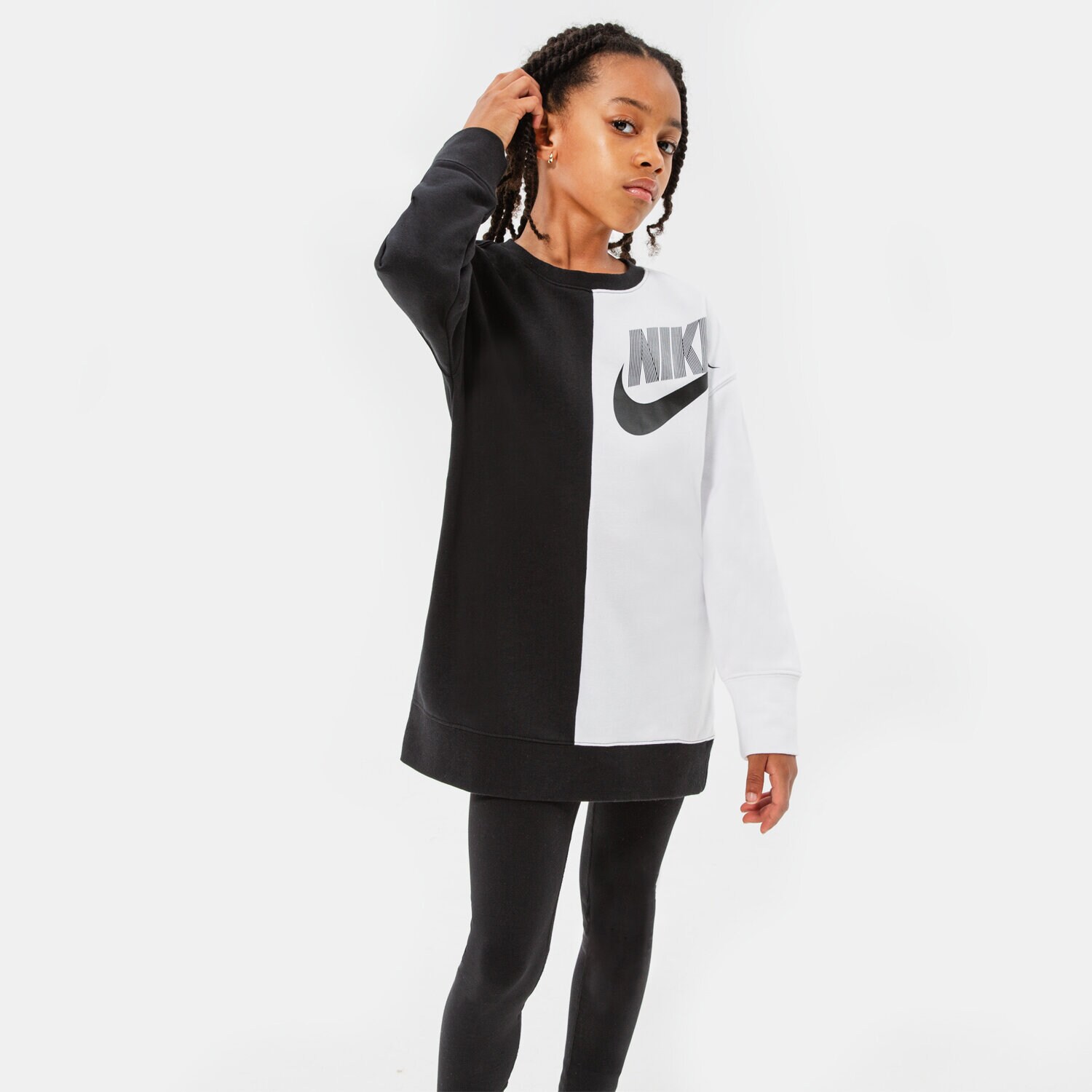 dětská mikina NIKE MIKINA G NSW BF CREW DNC GIRL DV0347-010 ČERNÁ
