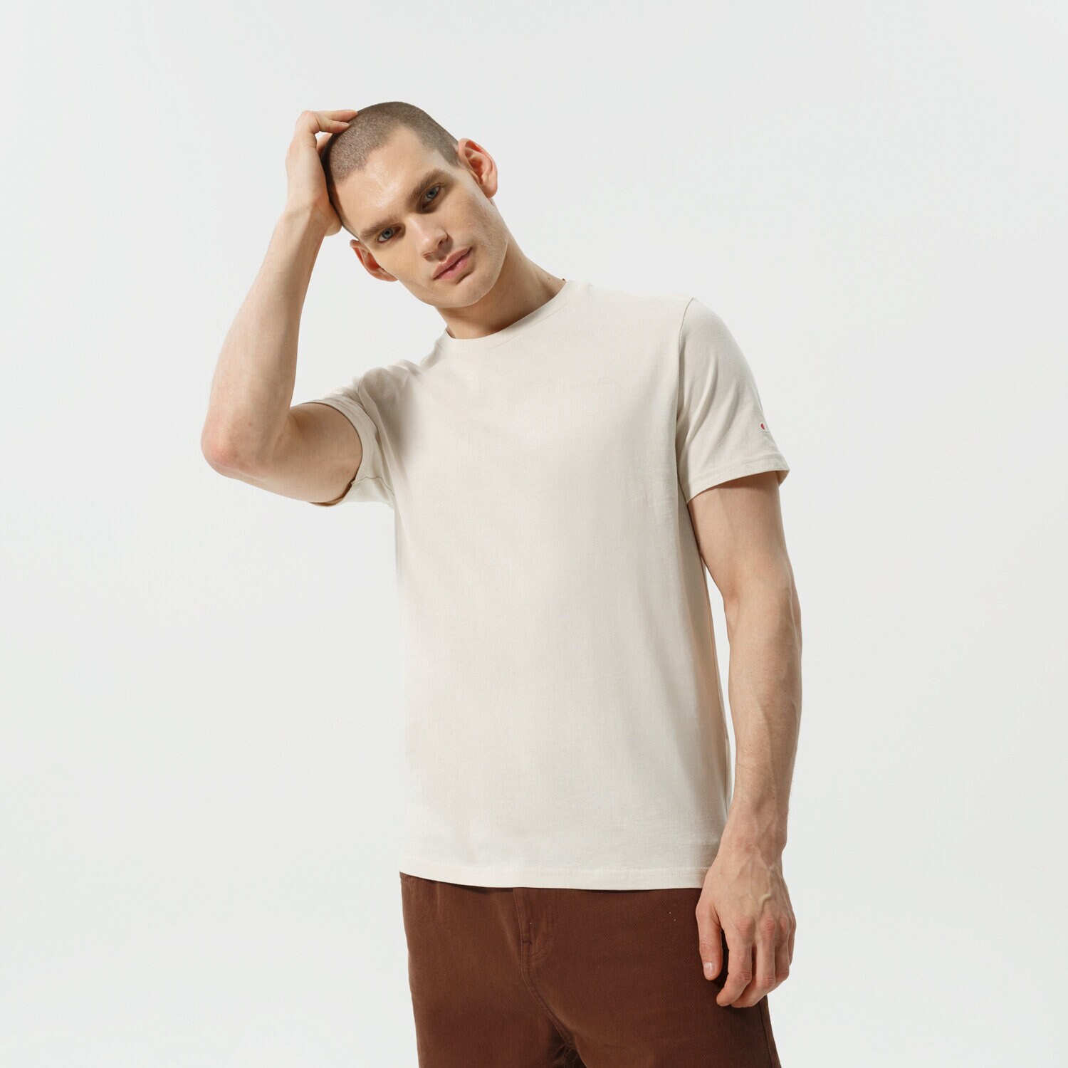 pánské tričko CHAMPION TRIČKO CREWNECK TRIČKO 218281MS014 HNĚDÁ