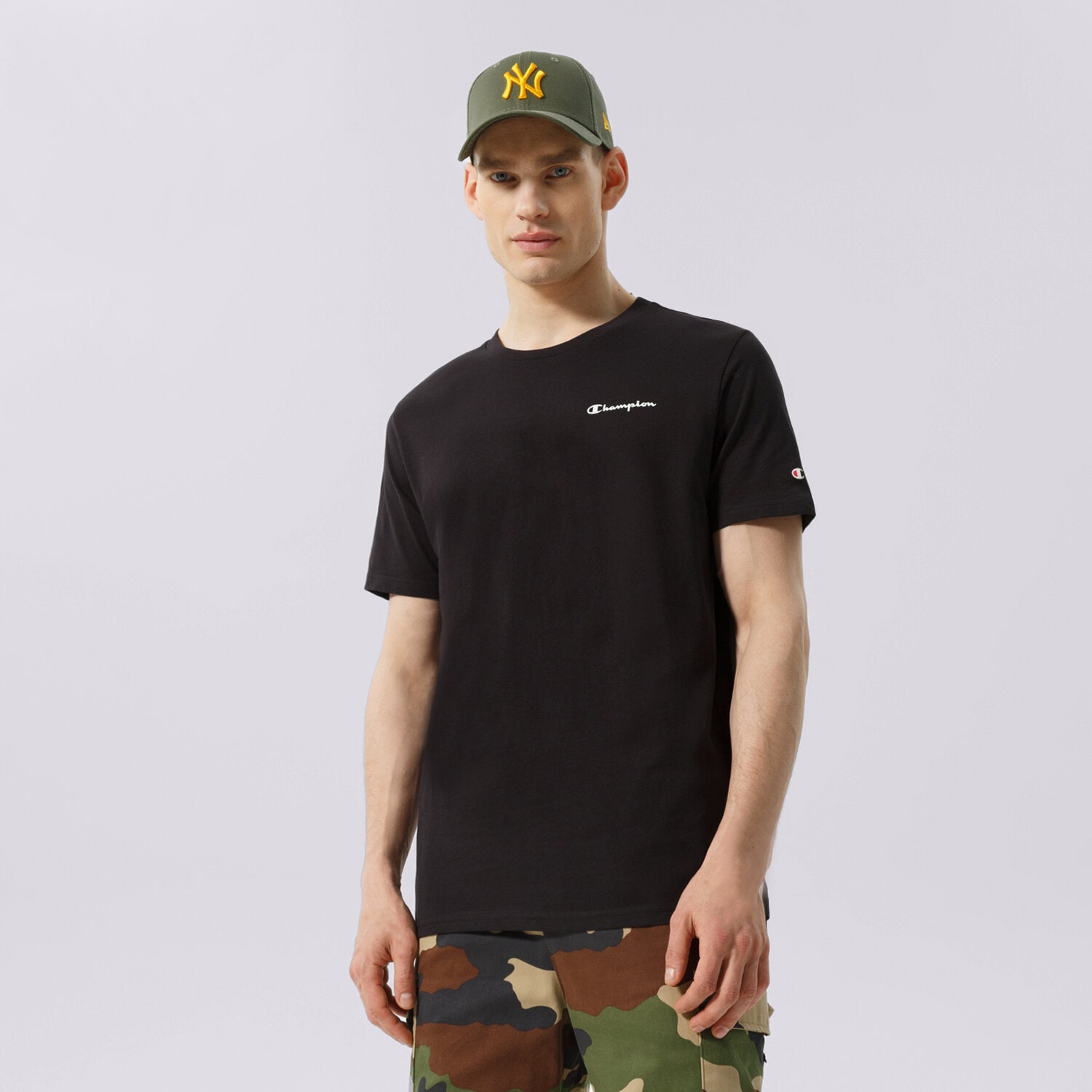 pánské tričko CHAMPION TRIČKO CREWNECK TRIČKO 218281KK001 ČERNÁ