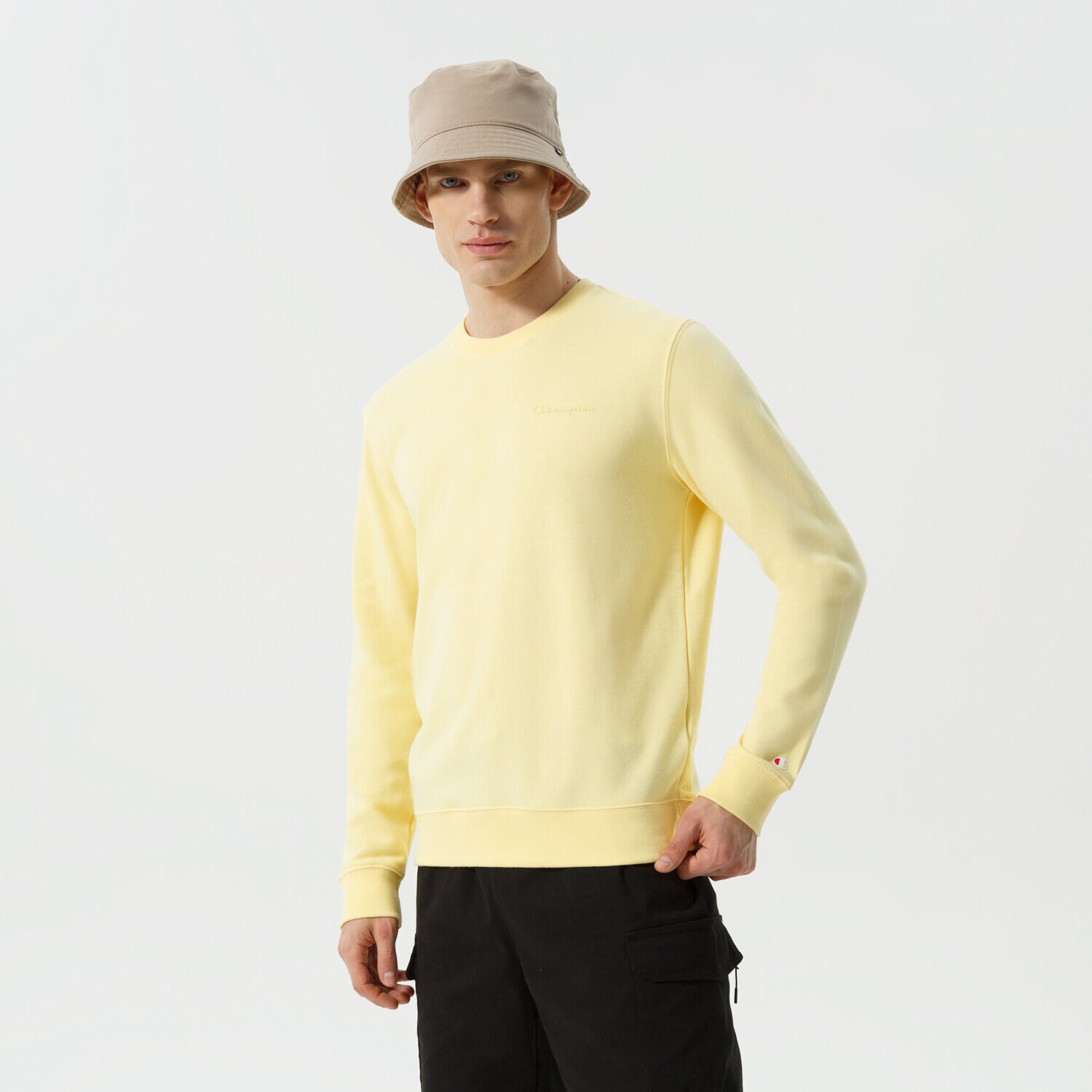 pánská mikina CHAMPION MIKINA CREWNECK SWEATSHIRT 217154YS105 ŽLUTÁ
