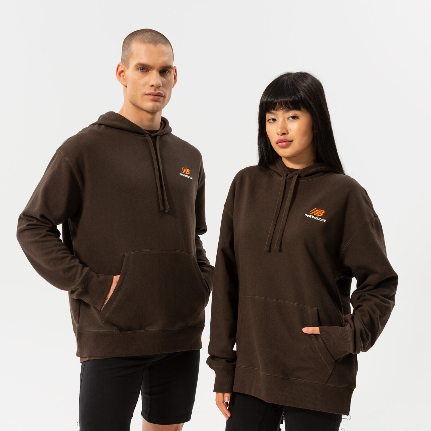 dámská mikina NEW BALANCE MIKINA S KAPUCÍ NB ESSENTIALS UNI-SSENTIALS PO H UT21500RHE HNĚDÁ
