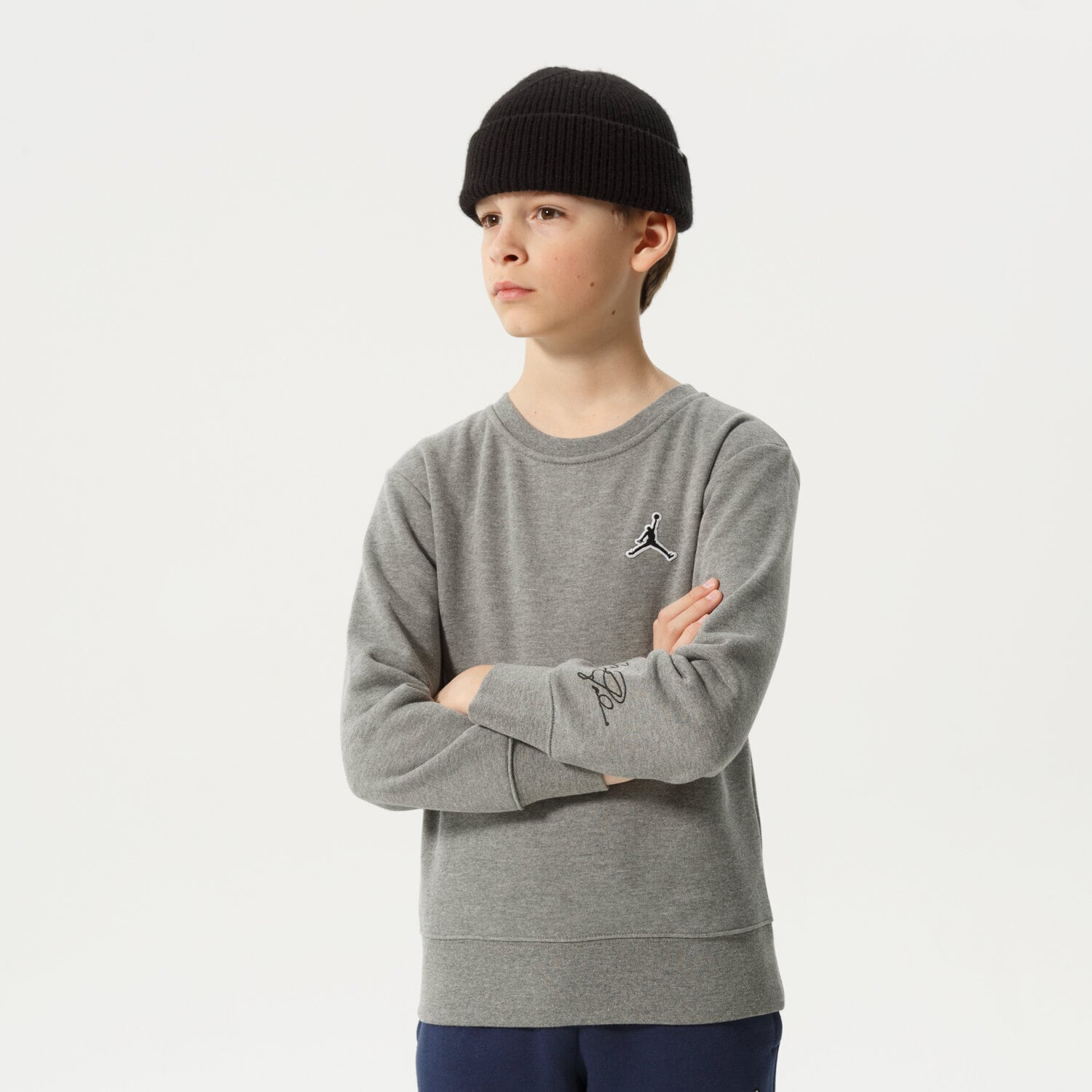 dětská mikina JORDAN MIKINA JUMPMAN ESSENTIALS CREW BOY 95B130-GEH ŠEDÁ