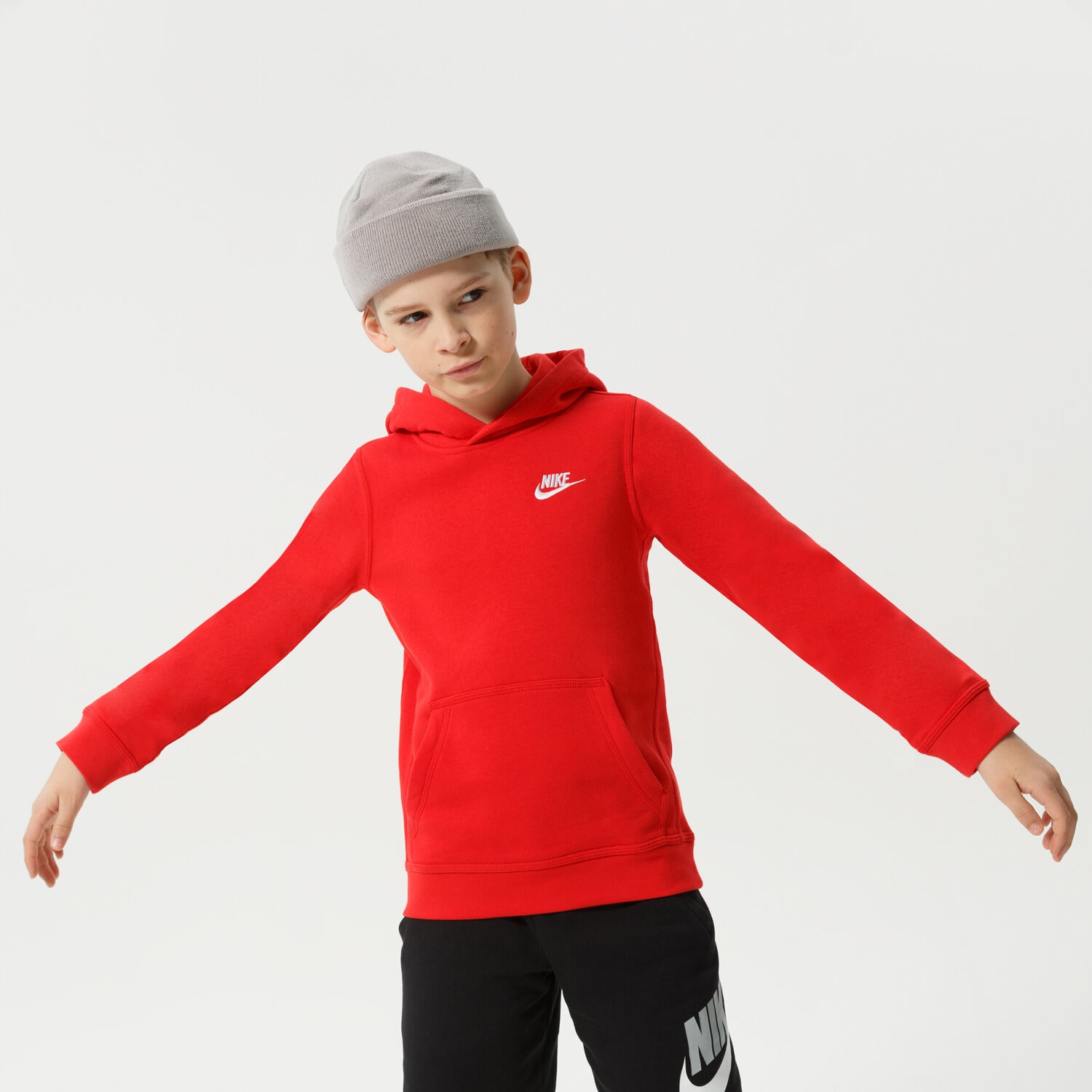 dětská mikina NIKE FRANCHISE OVERHEAD HOODIE JUNIOR SWEATSHIRT BV3757-657 ČERVENÁ