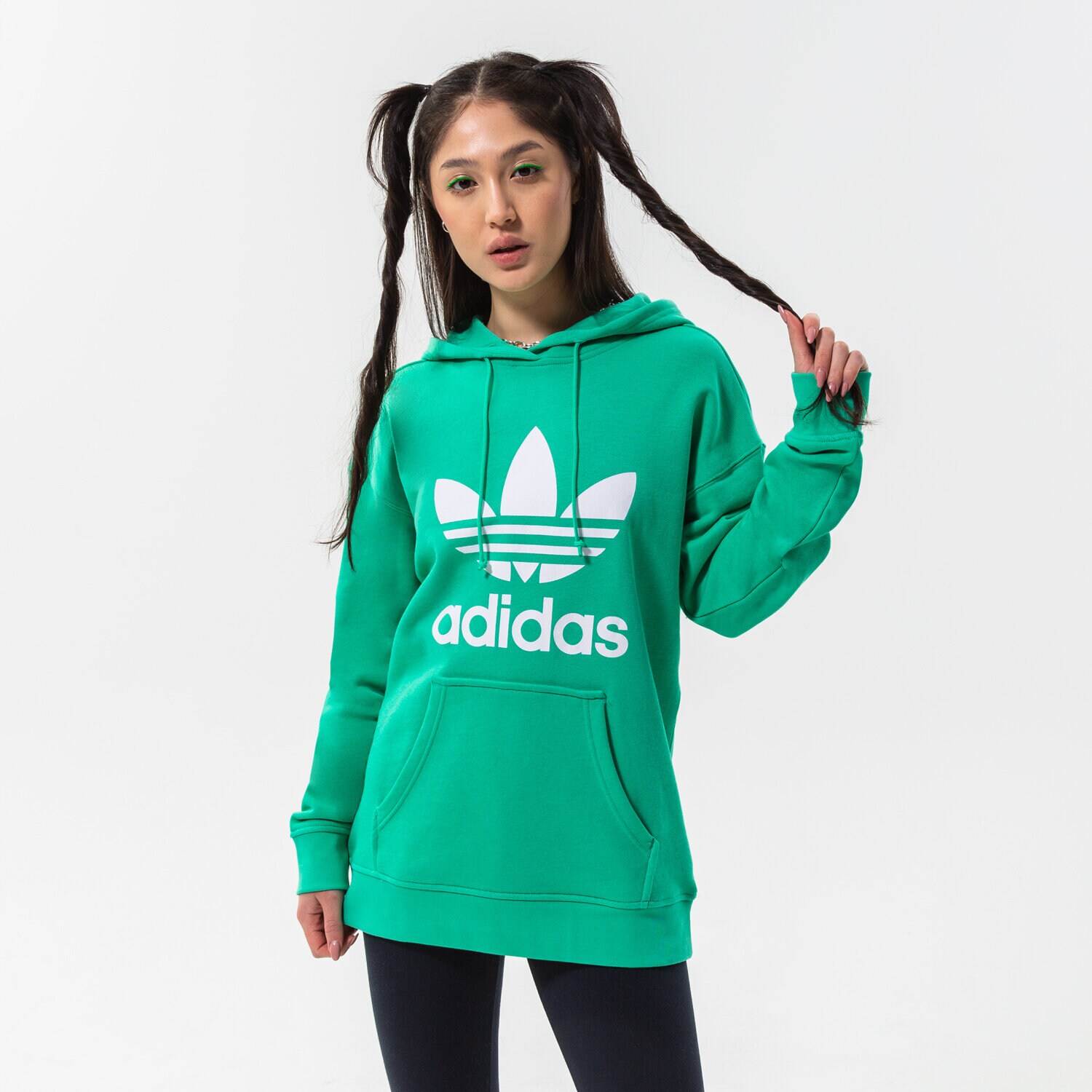 dámská mikina ADIDAS MIKINA S KAPUCÍ TRF HOODIE HE6954 ZELENÁ