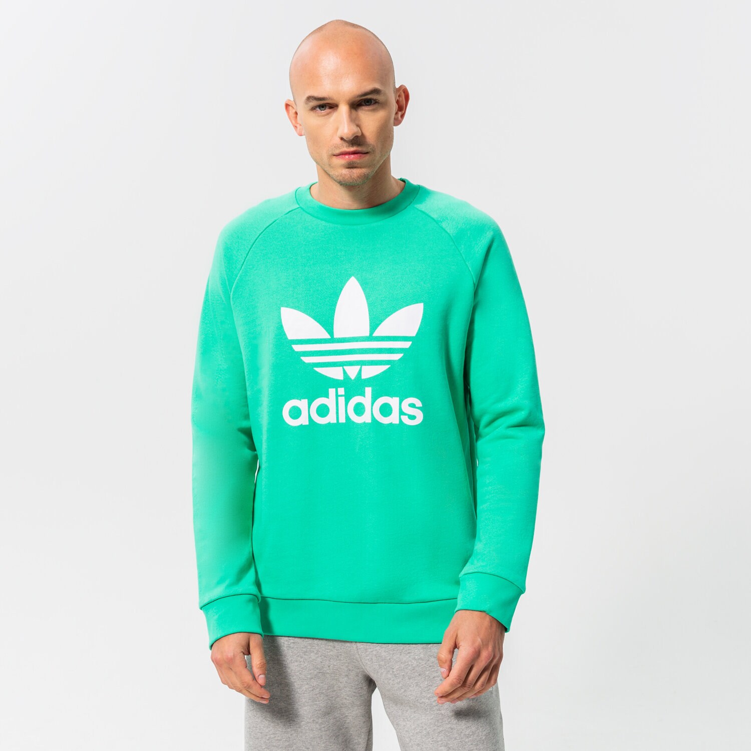 pánská mikina ADIDAS MIKINA TREFOIL CREW HE9491 ZELENÁ