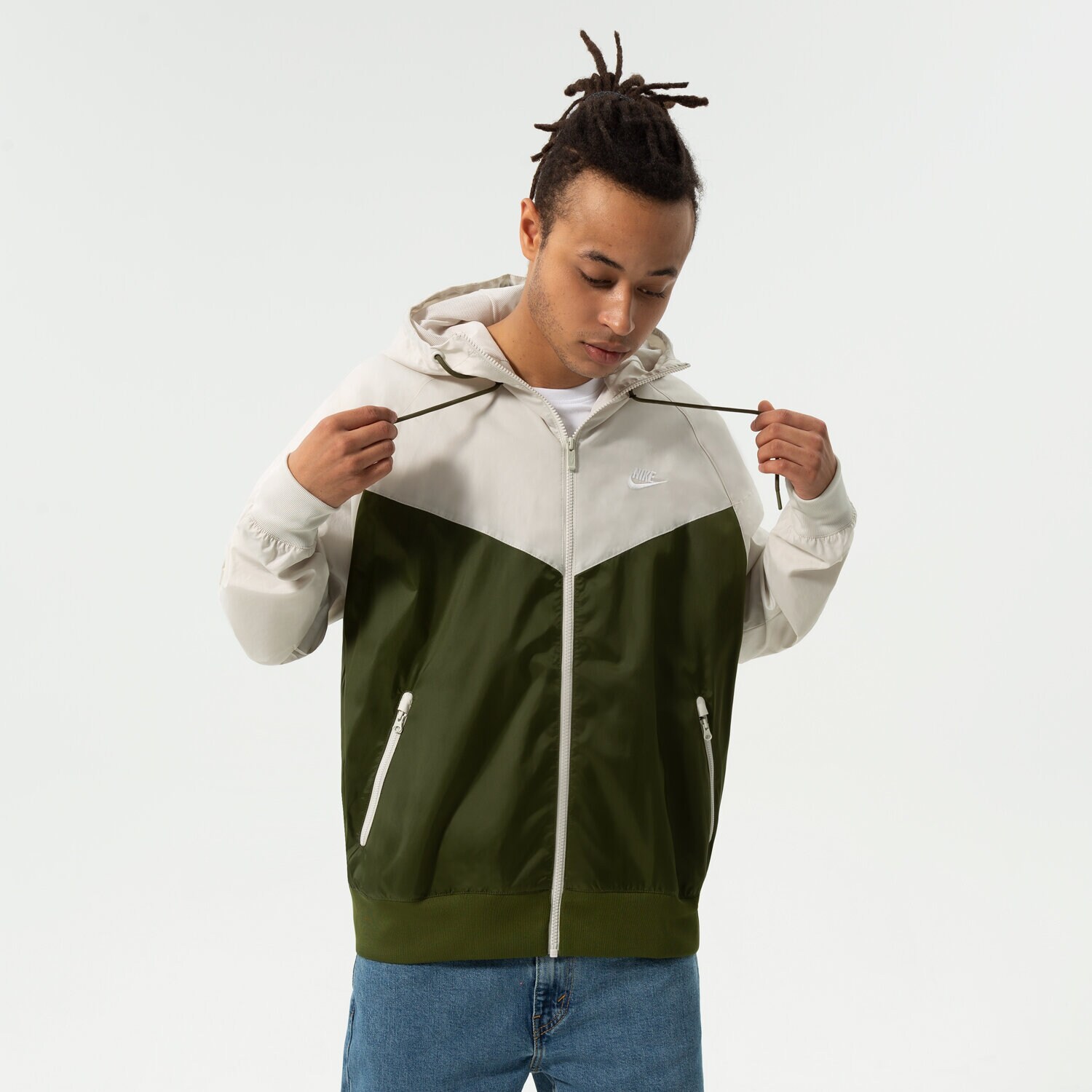 Přechodná bunda pánská (podzimní, jarní) NIKE BUNDA NIKE SPORTSWEAR ESSENTIALS WINDRUNNER DA0001-326 KHAKI
