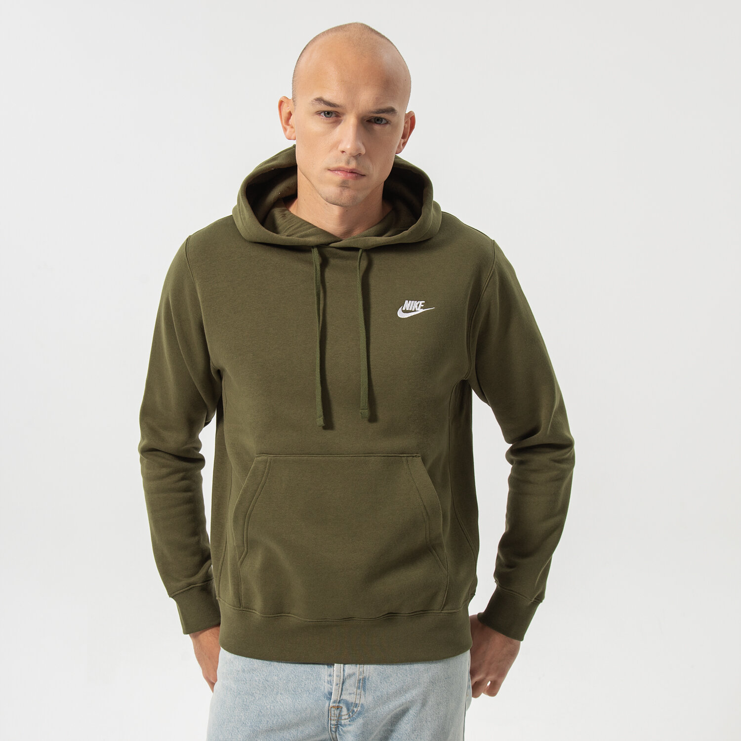pánská mikina NIKE MIKINA S KAPUCÍ SPORTSWEAR CLUB FLEECE BV2654-327 KHAKI