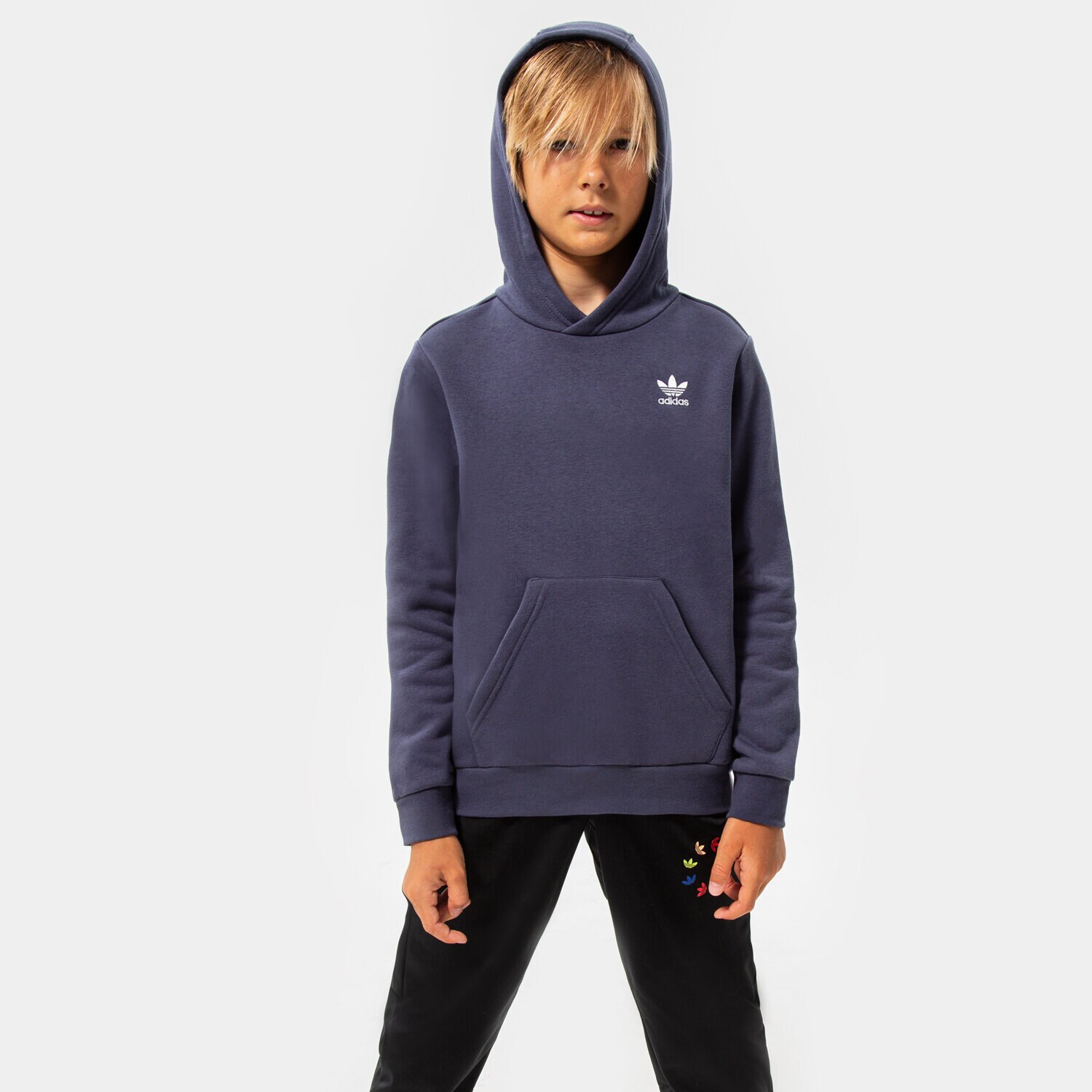 dětská mikina ADIDAS MIKINA S KAPUCÍ HOODIE BOY HG1440 TMAVOMODRÁ