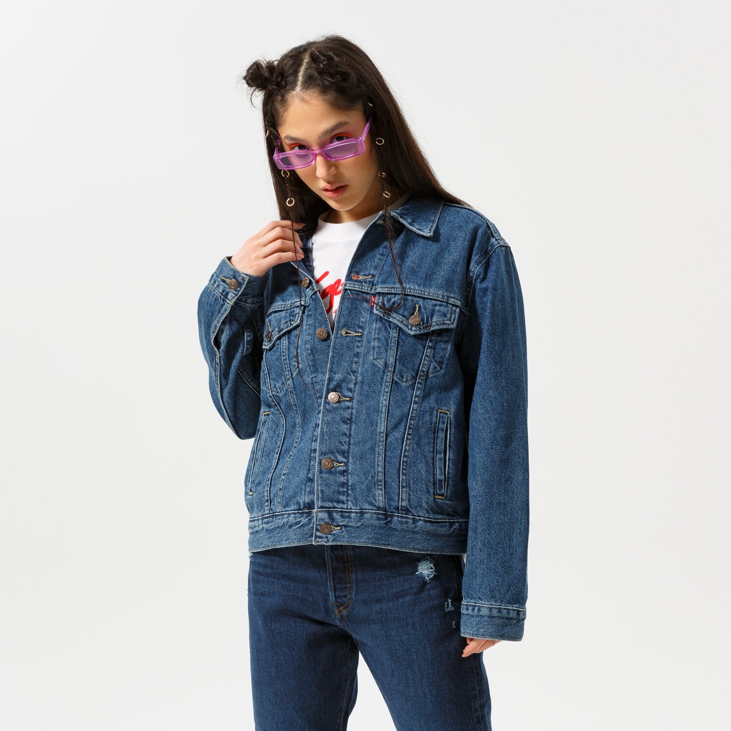 Přechodná bunda dámská (podzimní, jarní) LEVI'S BUNDA EX BOYFRIEND TRUCKER 29944-0177 TMAVOMODRÁ