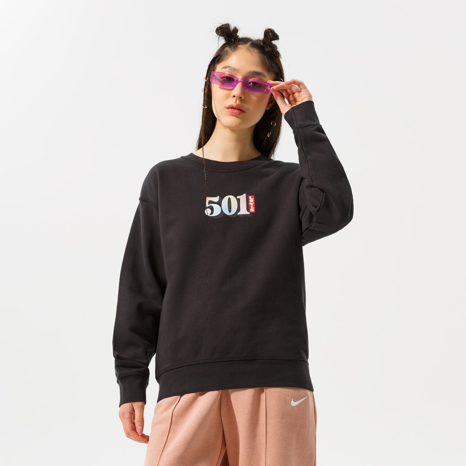 dámská mikina LEVI'S MIKINA GRAPHIC STANDARD CREW 18686-0108 ČERNÁ
