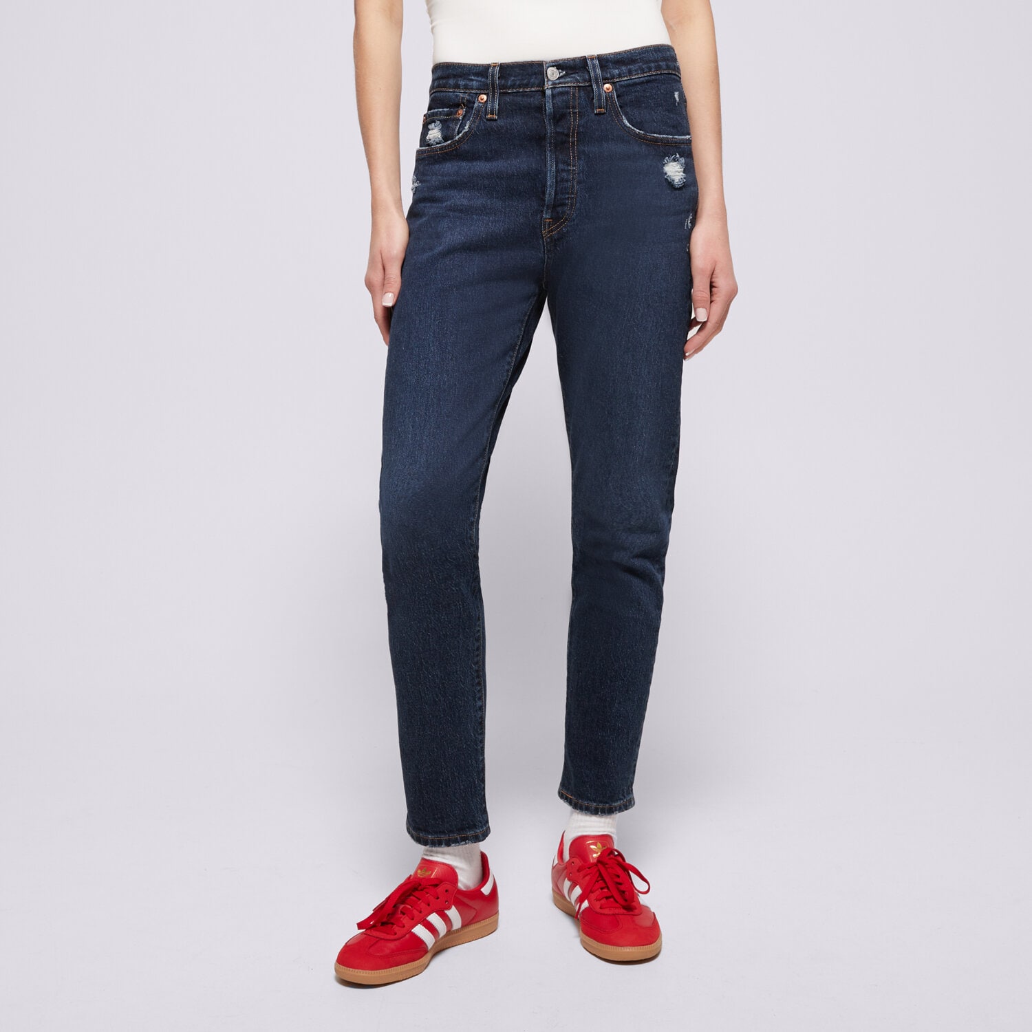 dámské kalhoty LEVI'S KALHOTY  501 SKINNY 29502-0201 TMAVOMODRÁ