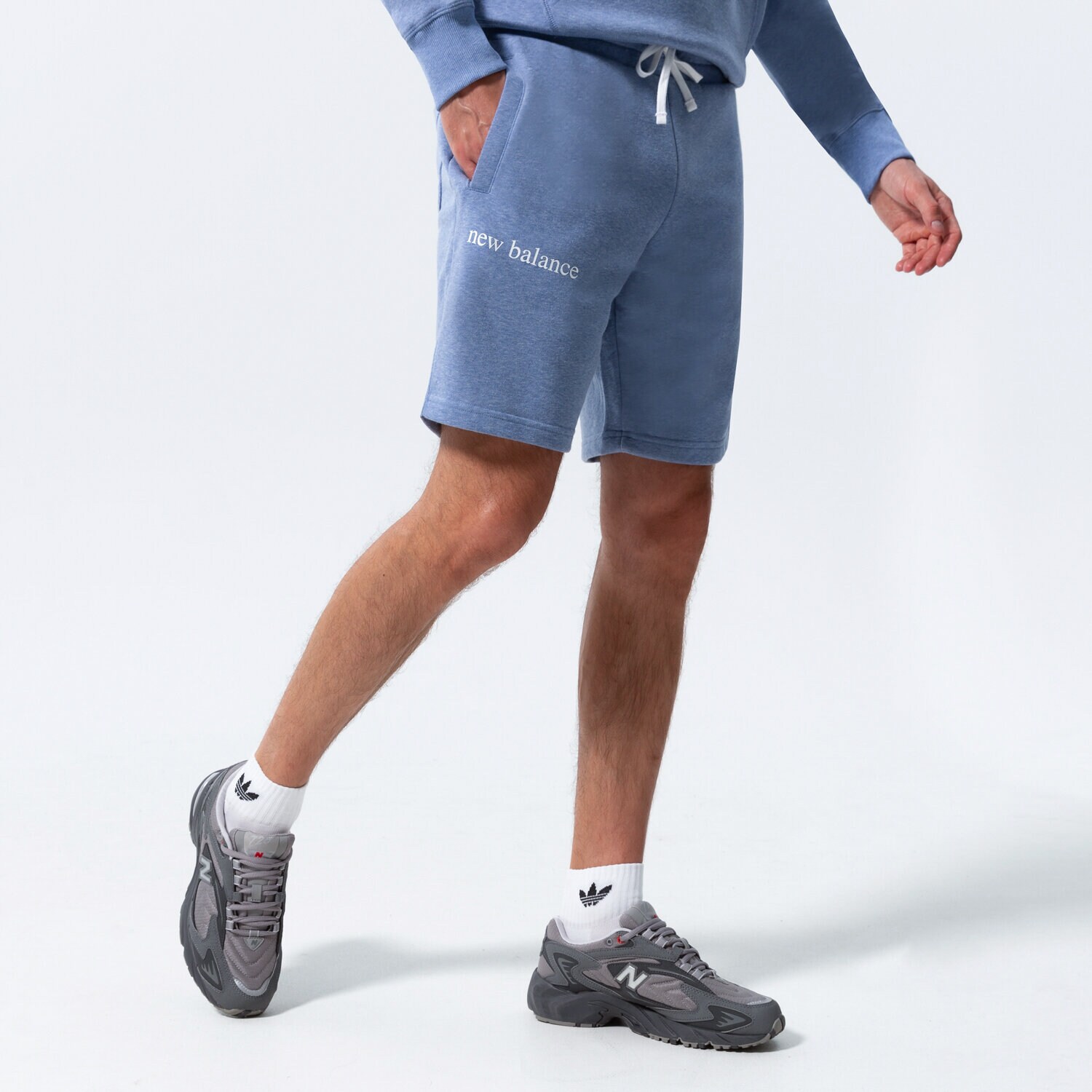 pánské kraťasy NEW BALANCE ŠORTKY  NB ESSENTIALS PURE BALANCE FLEECE SHORT MS21552NHR MODRÁ
