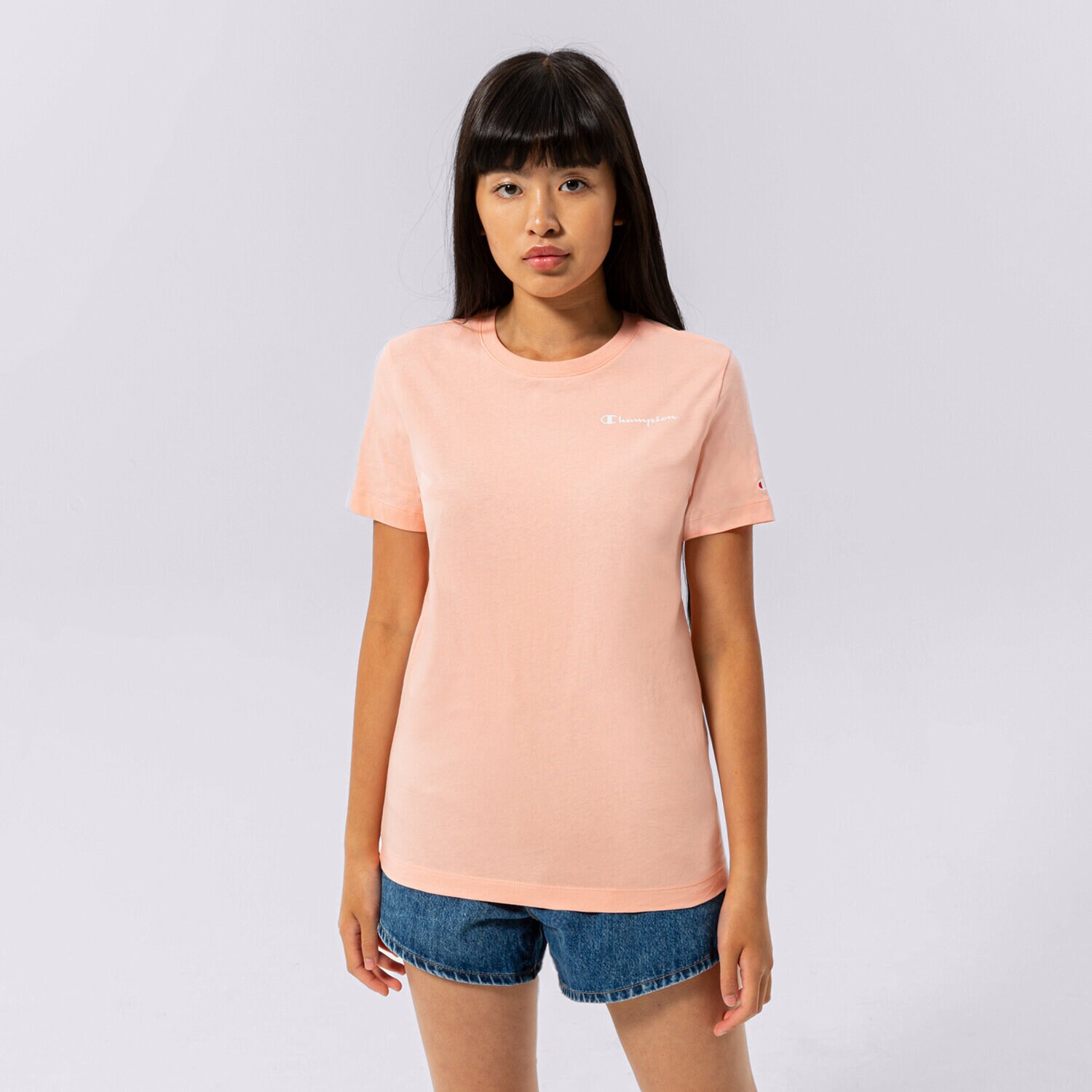 dámské tričko CHAMPION TRIČKO CREWNECK TRIČKO 114912PS012 RŮŽOVÁ