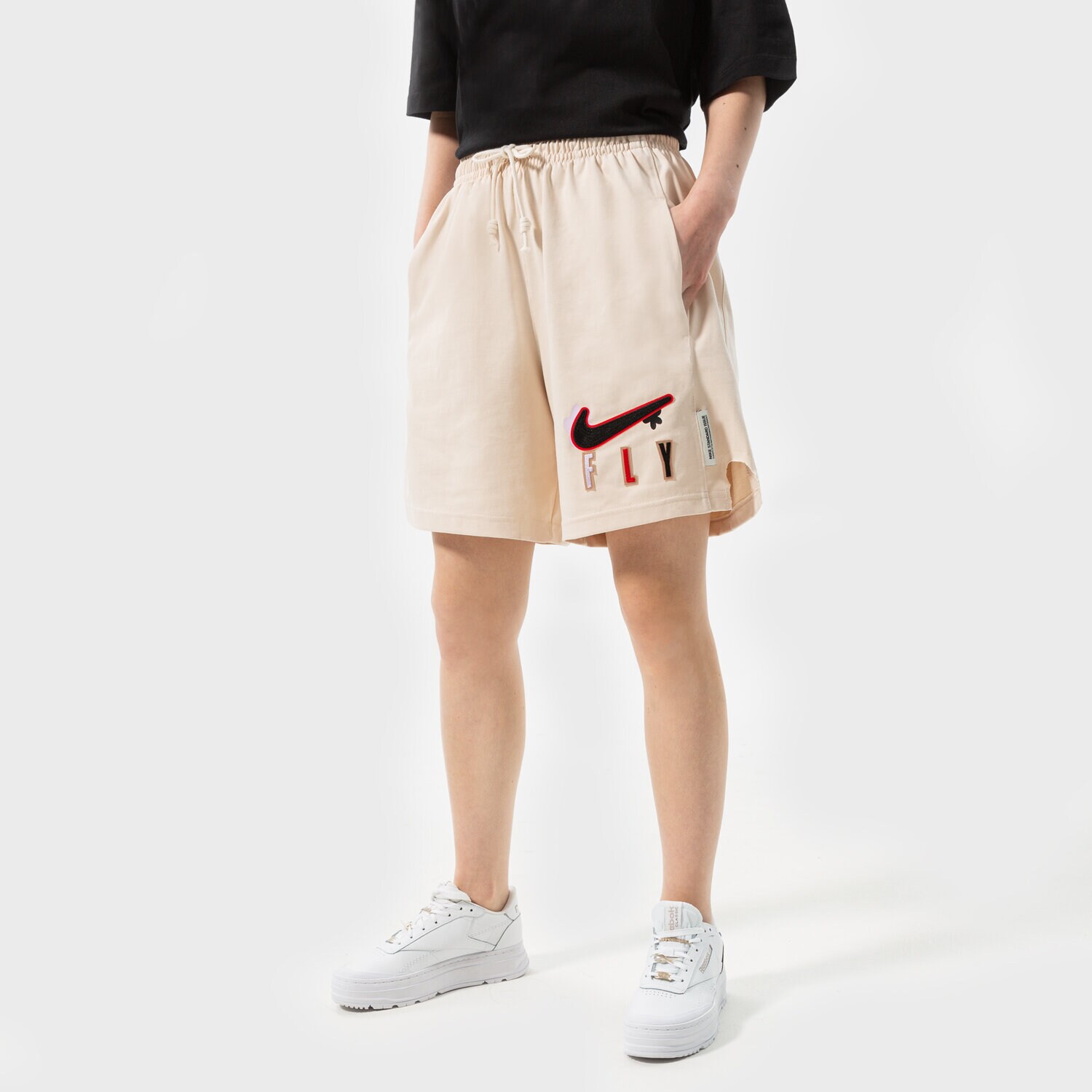 dámské kraťasy NIKE ŠORTKY  W NK SI FLEECE SHORT NBA DH7572-219 BÉŽOVÁ