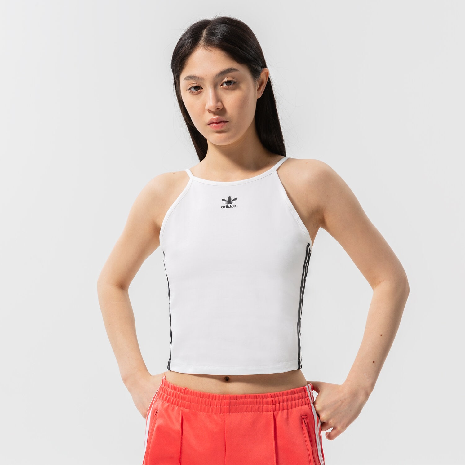 dámský top ADIDAS 3 STRIPES STRAPPY TOP TOP HC1977 BÍLÁ