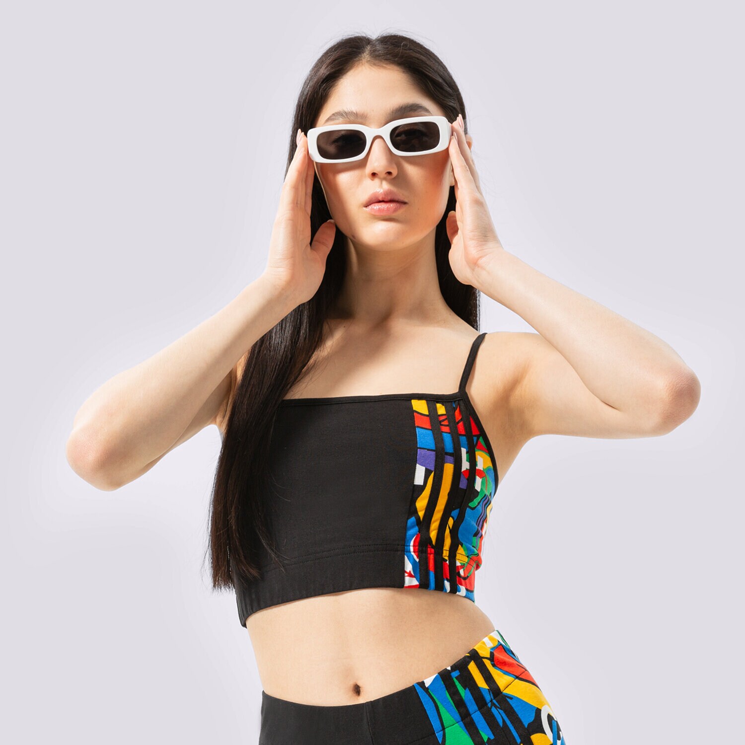 dámský top ADIDAS CROP TOP HC4465 ČERNÁ