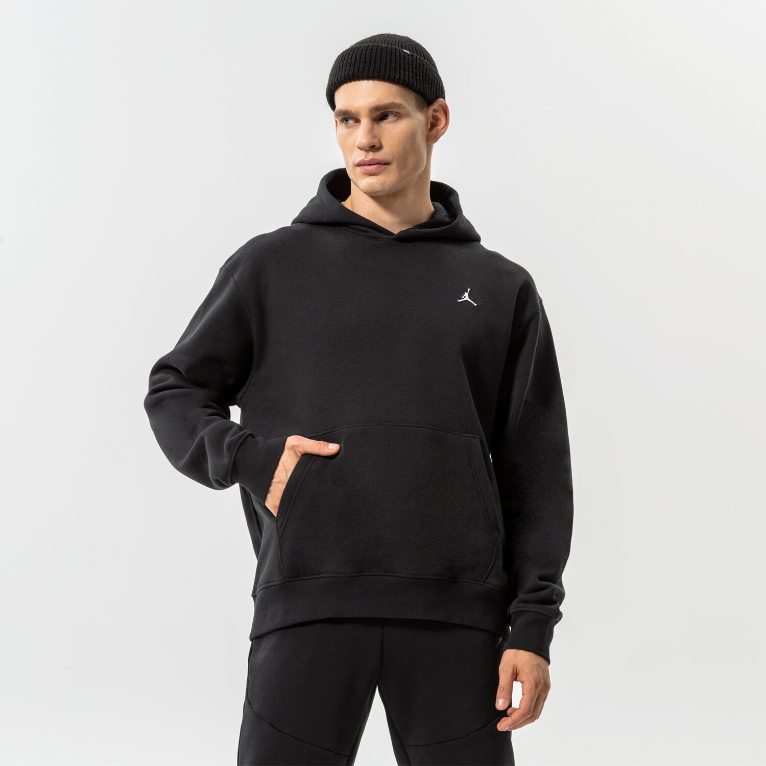 pánská mikina JORDAN MIKINA S KAPUCÍ M J ESS FLC PO HOODIE DQ7466-010 ČERNÁ