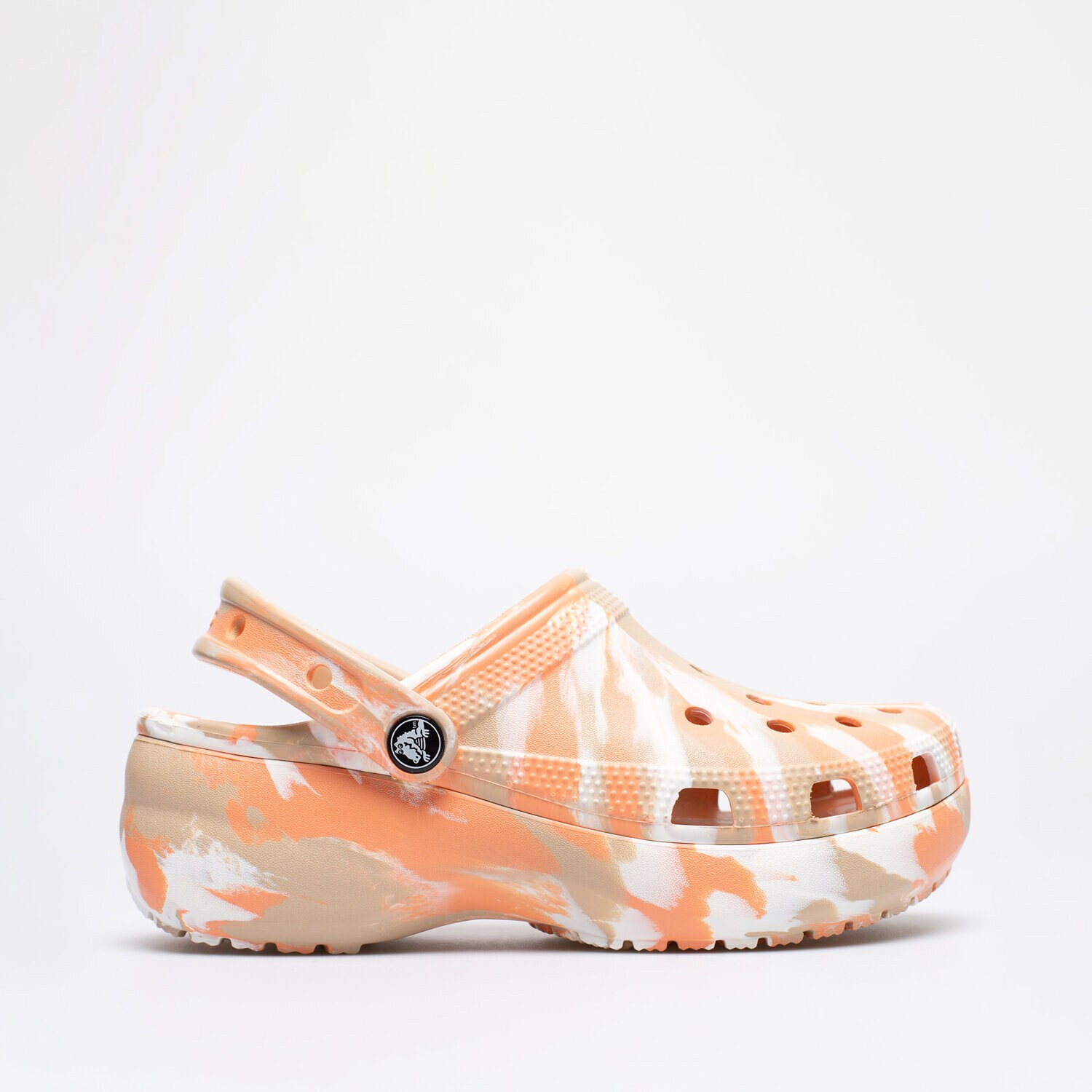 dámské sandály CROCS CLASSIC PLATFORM MARBLED CLOGW 2071762ZM ORANŽOVÁ