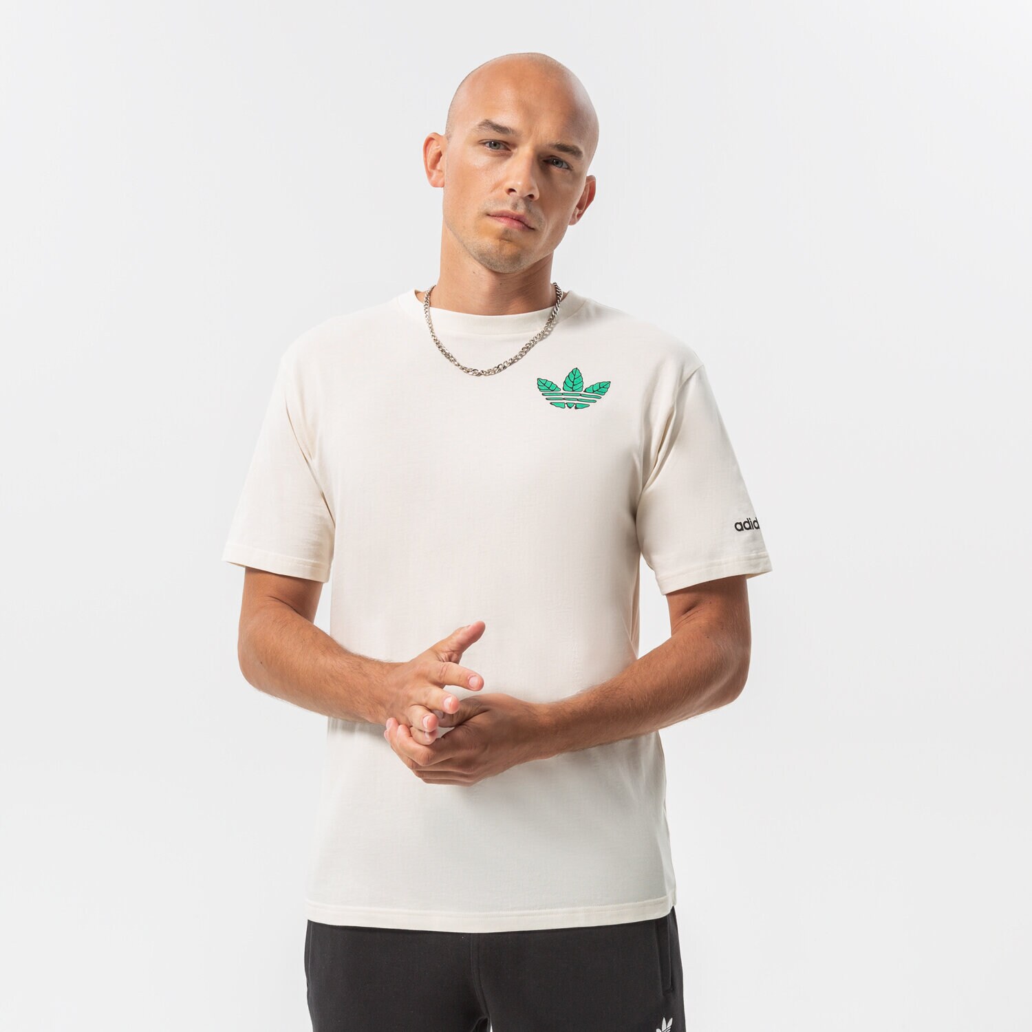 pánské tričko ADIDAS TRIČKO TREFOIL LEAVES HC2140 BÍLÁ