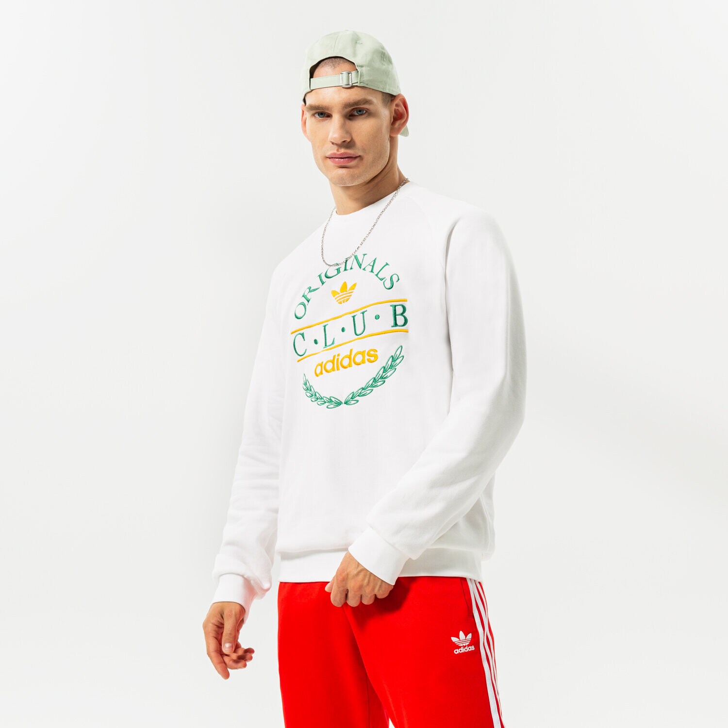 pánská mikina ADIDAS MIKINA CLUB SWEATER HR7894 BÍLÁ