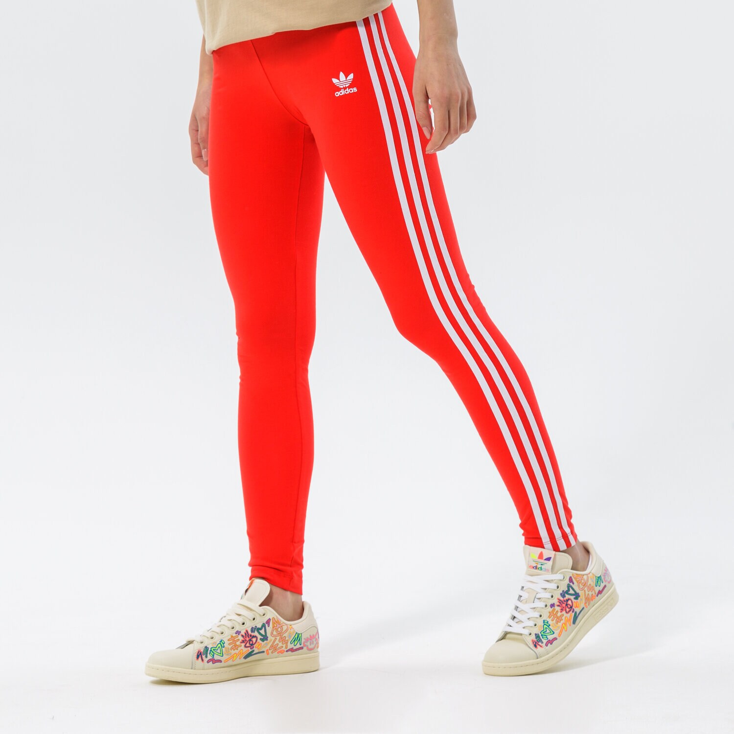 dámské kalhoty ADIDAS LEGGINGS 3 STRIPES TIGHT HD2348 ČERVENÁ