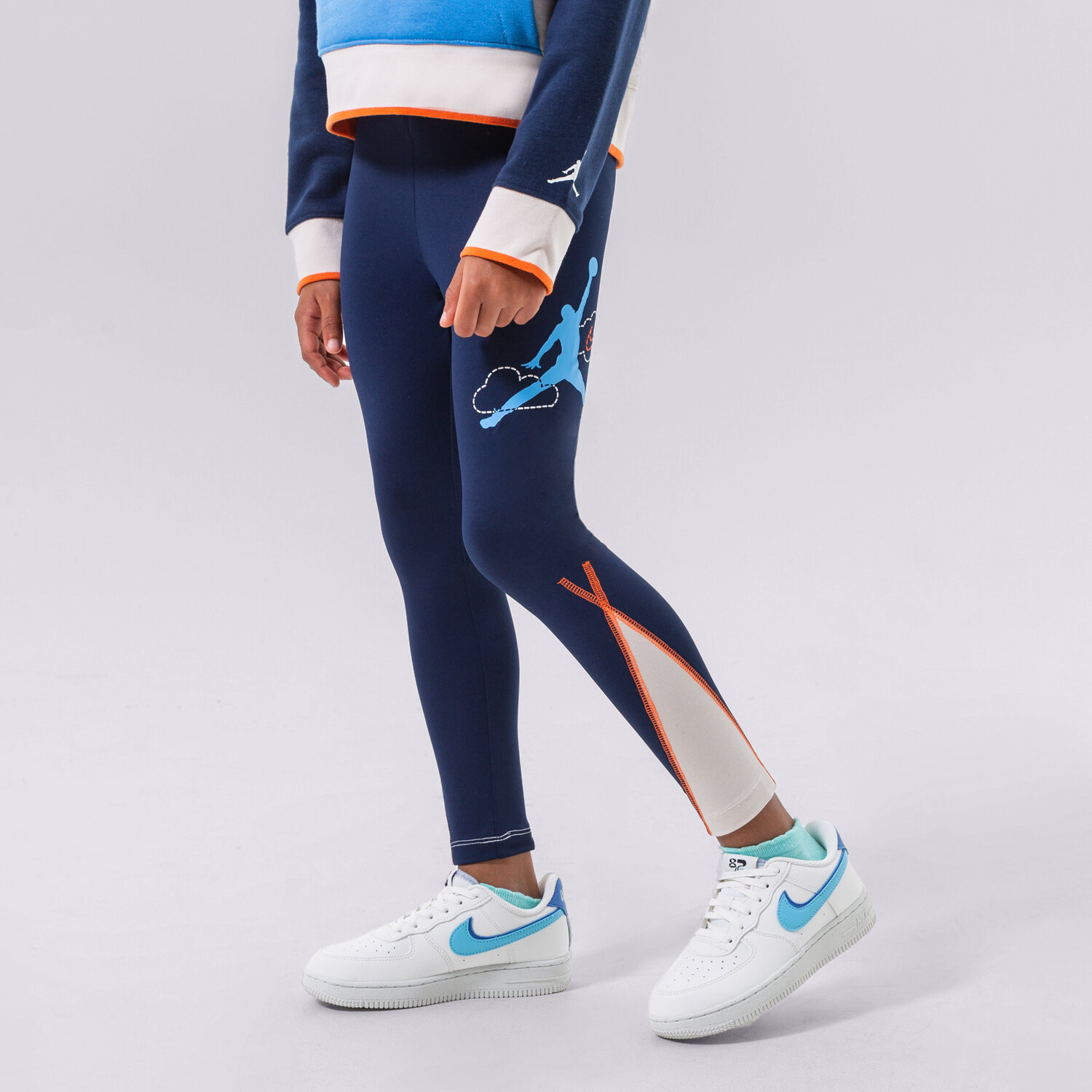 dětské kalhoty JORDAN LEGGINGS BYA HIGH-RISE LEGGING GIRL 45B760-U90 TMAVOMODRÁ