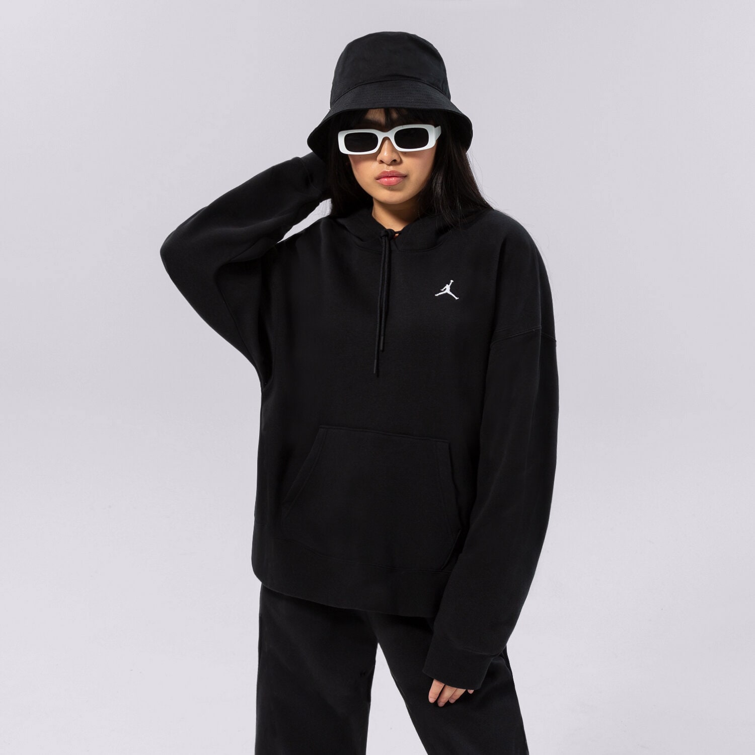 dámská mikina JORDAN MIKINA S KAPUCÍ ESSENTIAL OVERHEAD HOODIE DQ4458-010 ČERNÁ