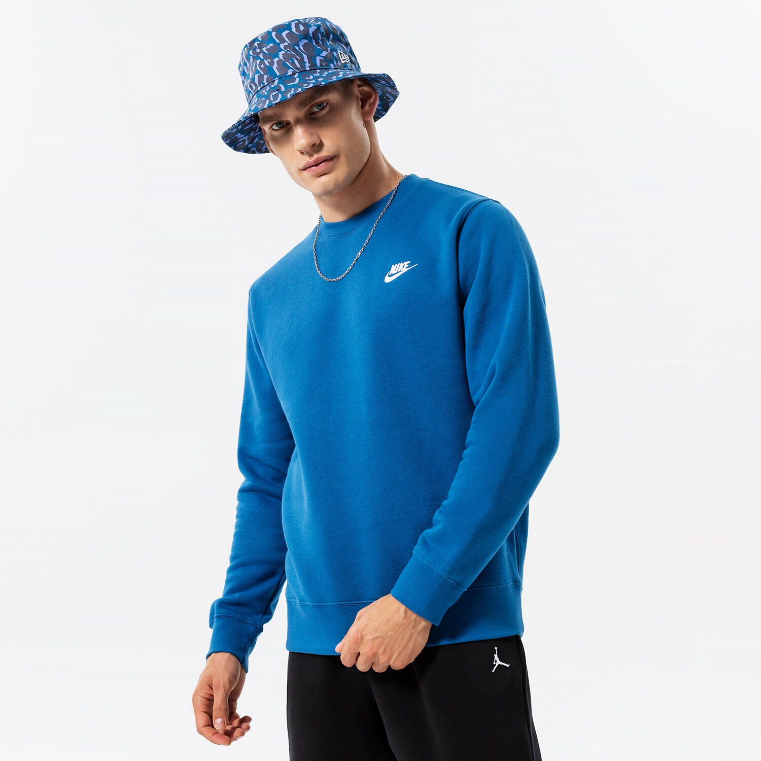 pánská mikina NIKE MIKINA SPORTSWEAR CLUB FLEECE BV2662-407 MODRÁ