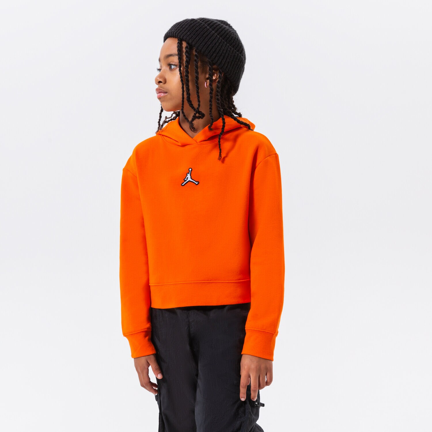 dětská mikina JORDAN MIKINA S KAPUCÍ JDG JUMPMAN CREW GIRL 45A858-N1Y ORANŽOVÁ