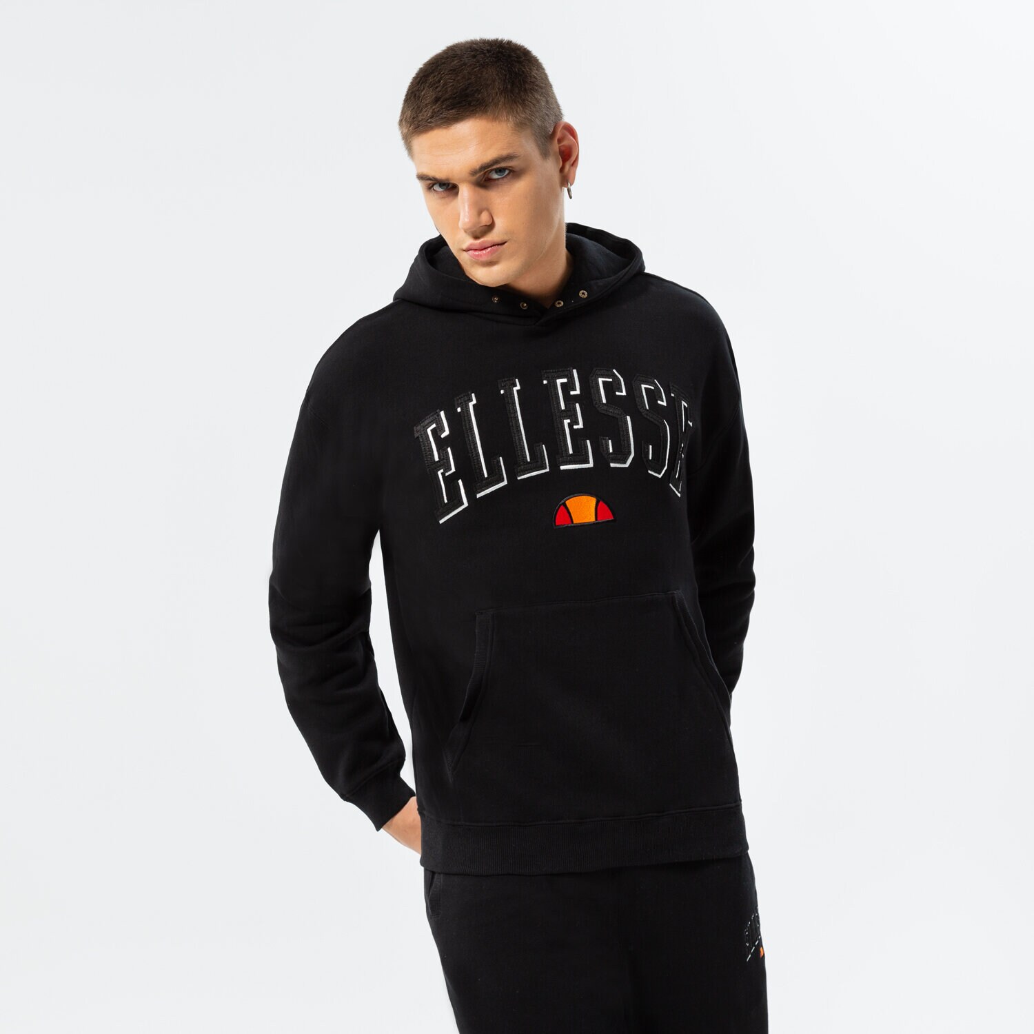 pánská mikina ELLESSE MIKINA S KAPUCÍ DUKE OH HOODY BLK SHP16227011 ČERNÁ