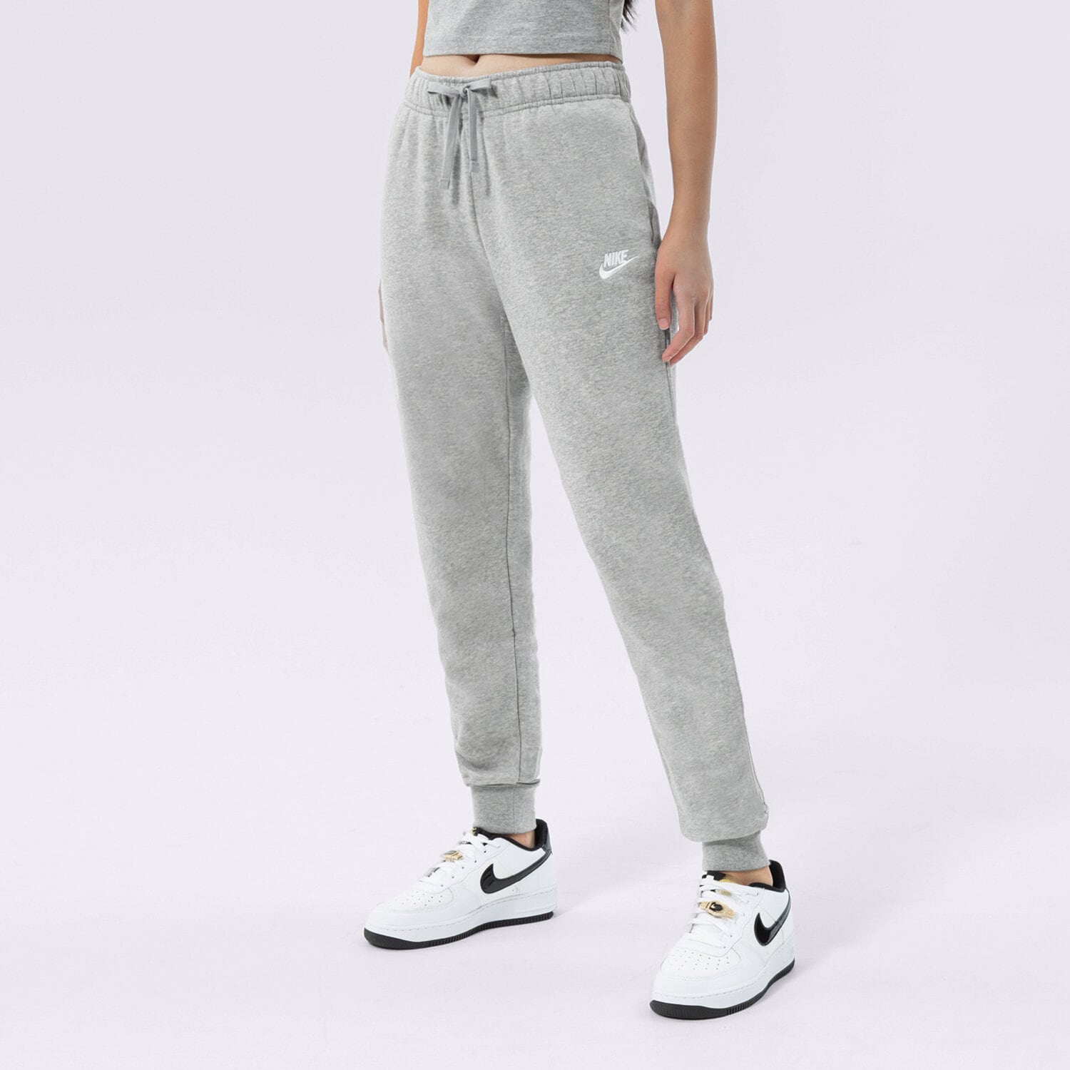 dámské kalhoty NIKE KALHOTY  W NSW CLUB FLC MR PANT STD DQ5191-063 ŠEDÁ