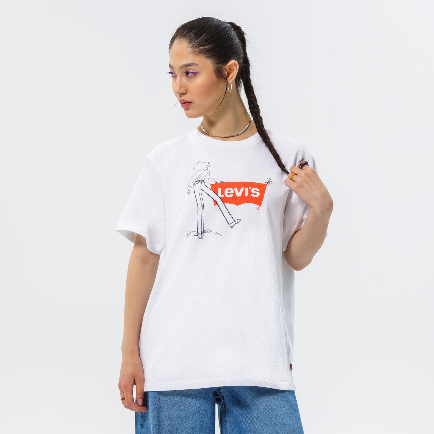 dámské tričko LEVI'S TRIČKO GRAPHIC JET TEE A0345-0032 BÍLÁ