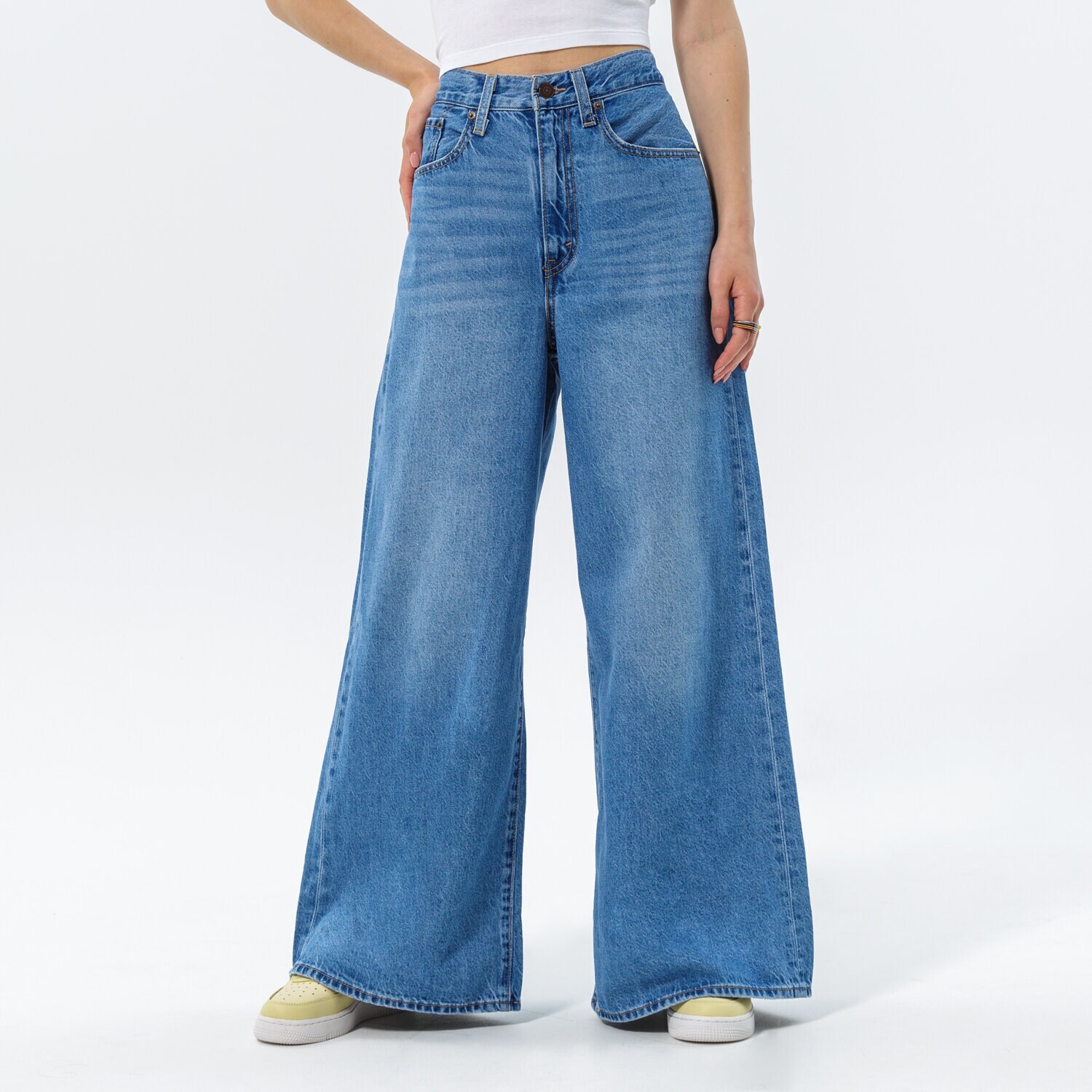 dámské kalhoty LEVI'S KALHOTY  XL FLOOD A4020-0003 TMAVOMODRÁ