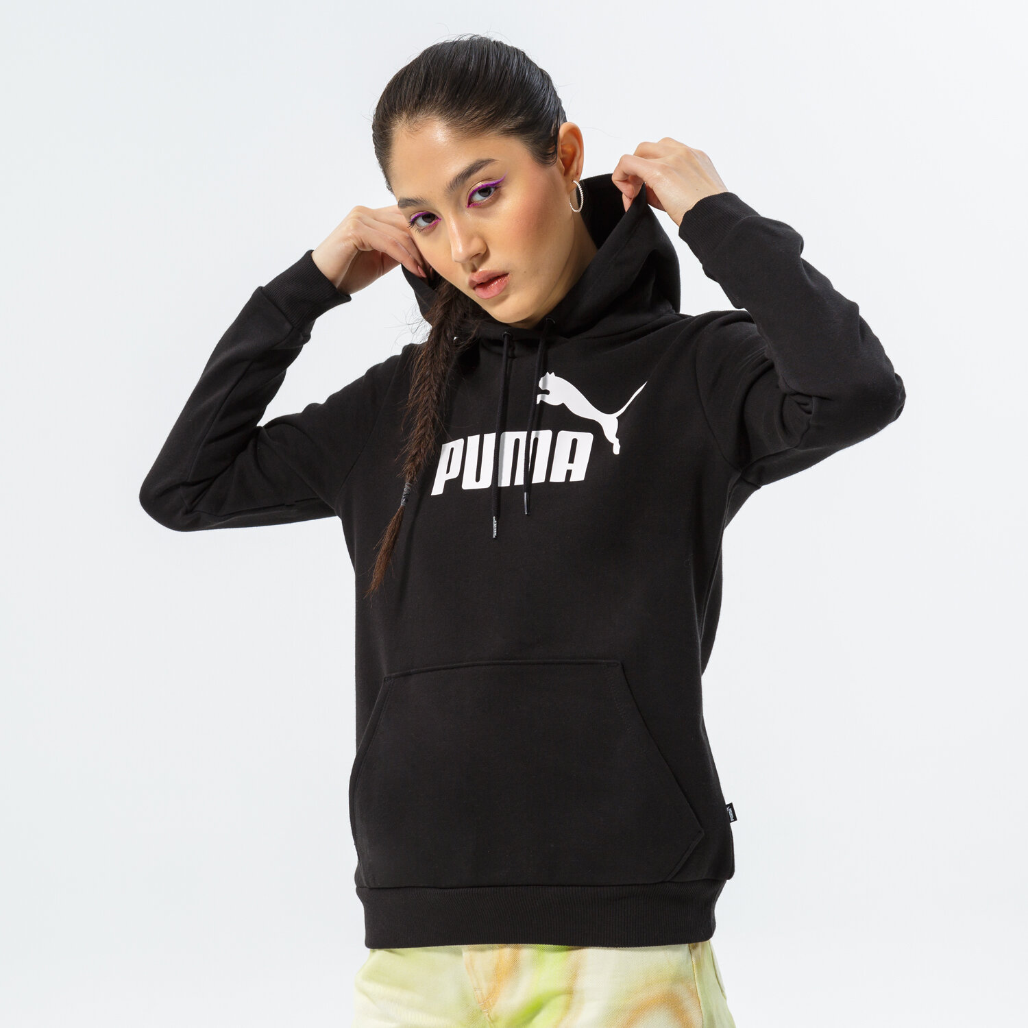dámská mikina PUMA MIKINA S KAPUCÍ CORE OVERHEAD HOODIE 586788 01 ČERNÁ