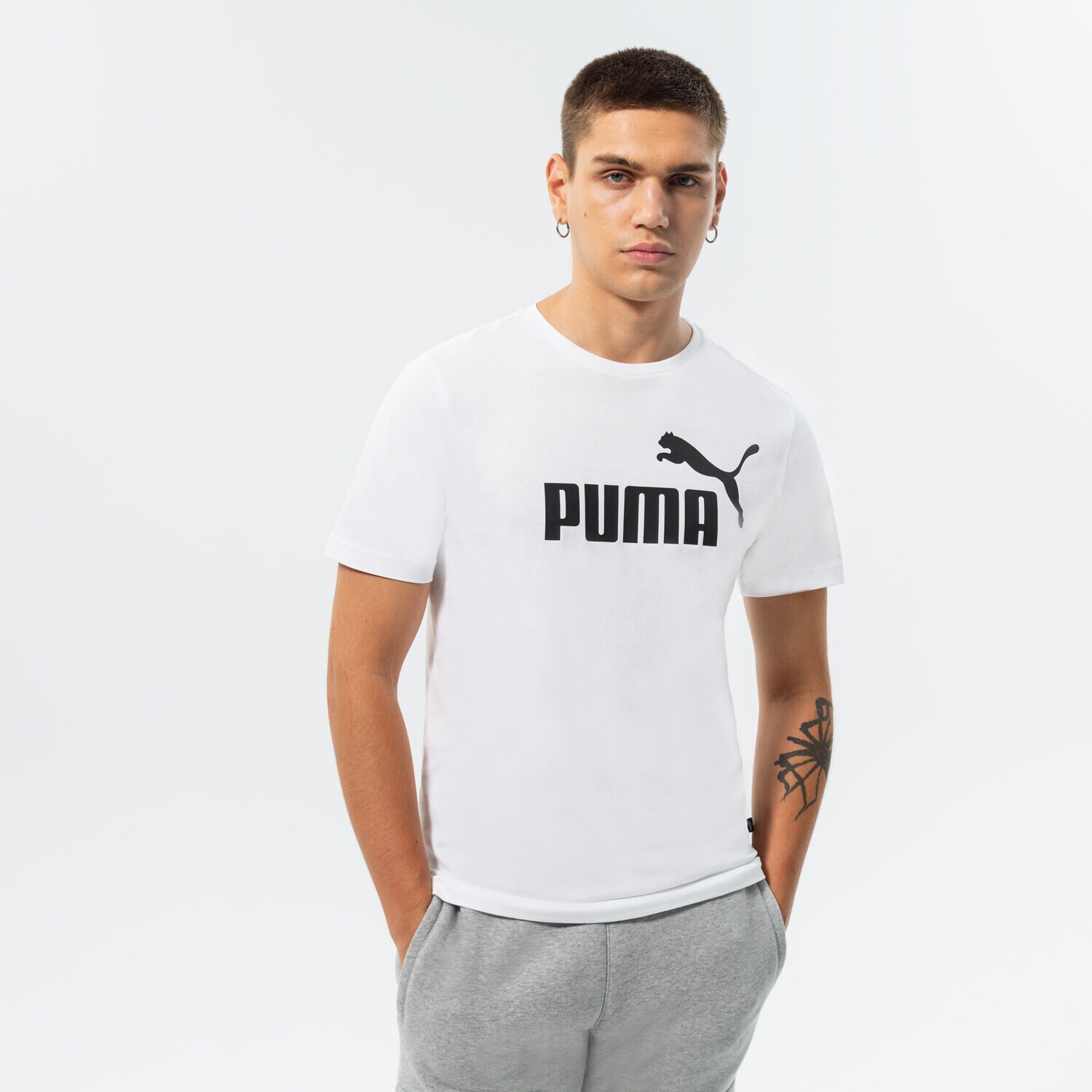 pánské tričko PUMA TRIČKO ESS LOGO TEE 586666 02 BÍLÁ
